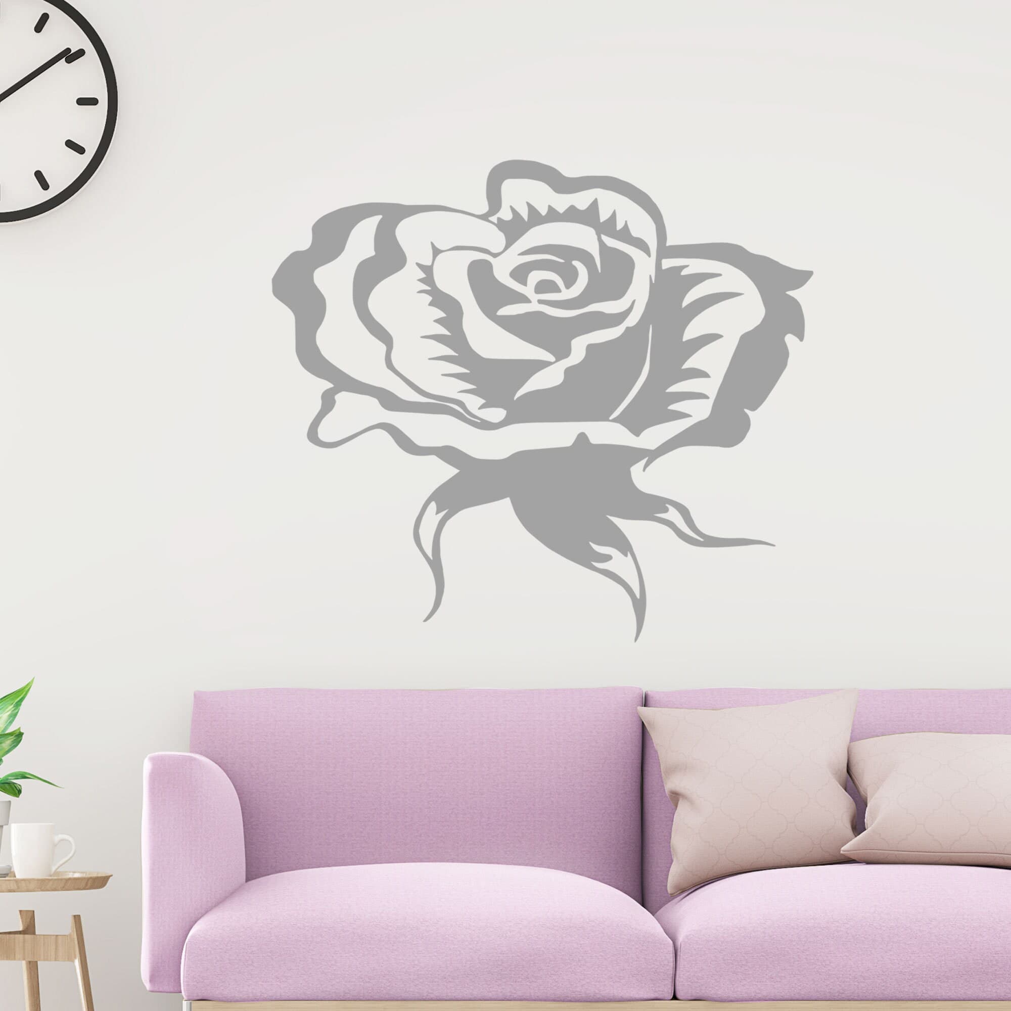 Large Rose flower wall sticker, Rose wall decal, floral nursery decoration, home décor, 24 colors to choose - image 3