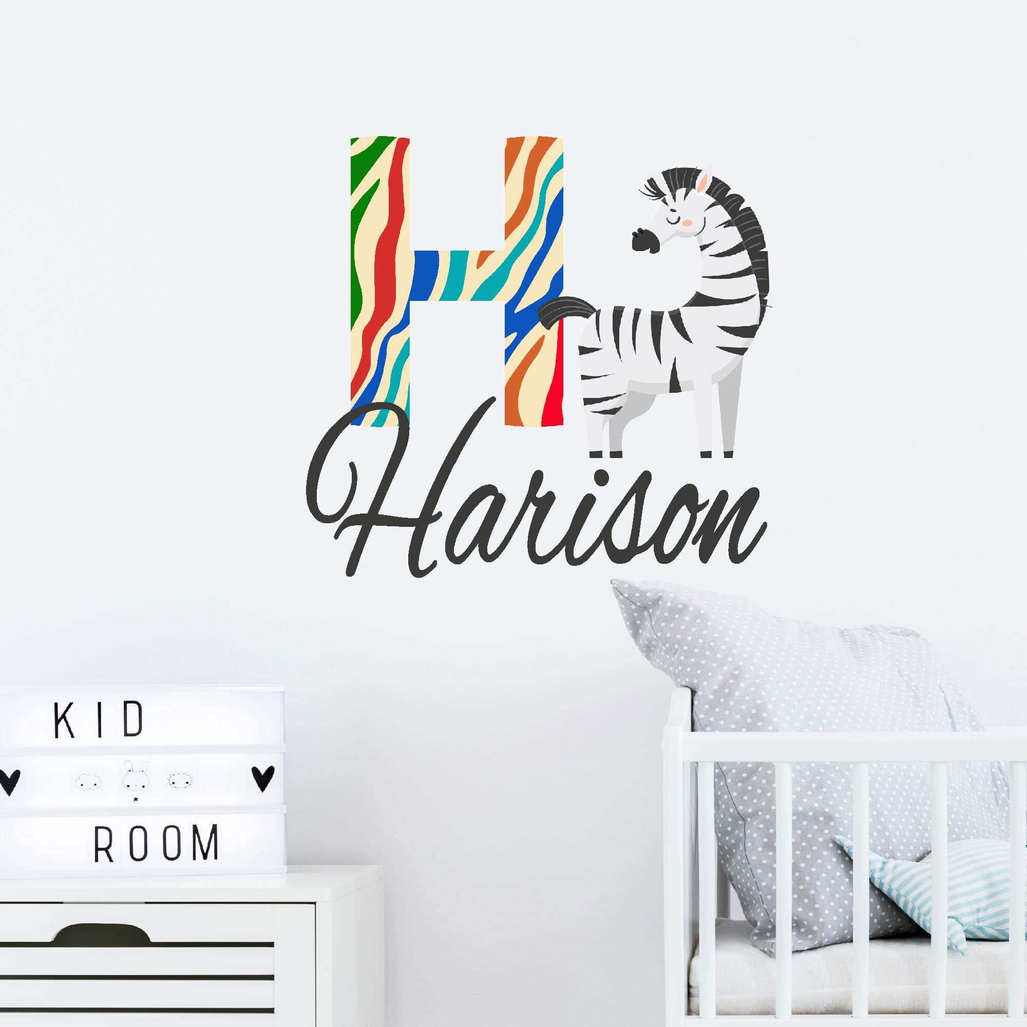 Personalized Zebra Name Wall Decal - Kids Room Decor - image 3