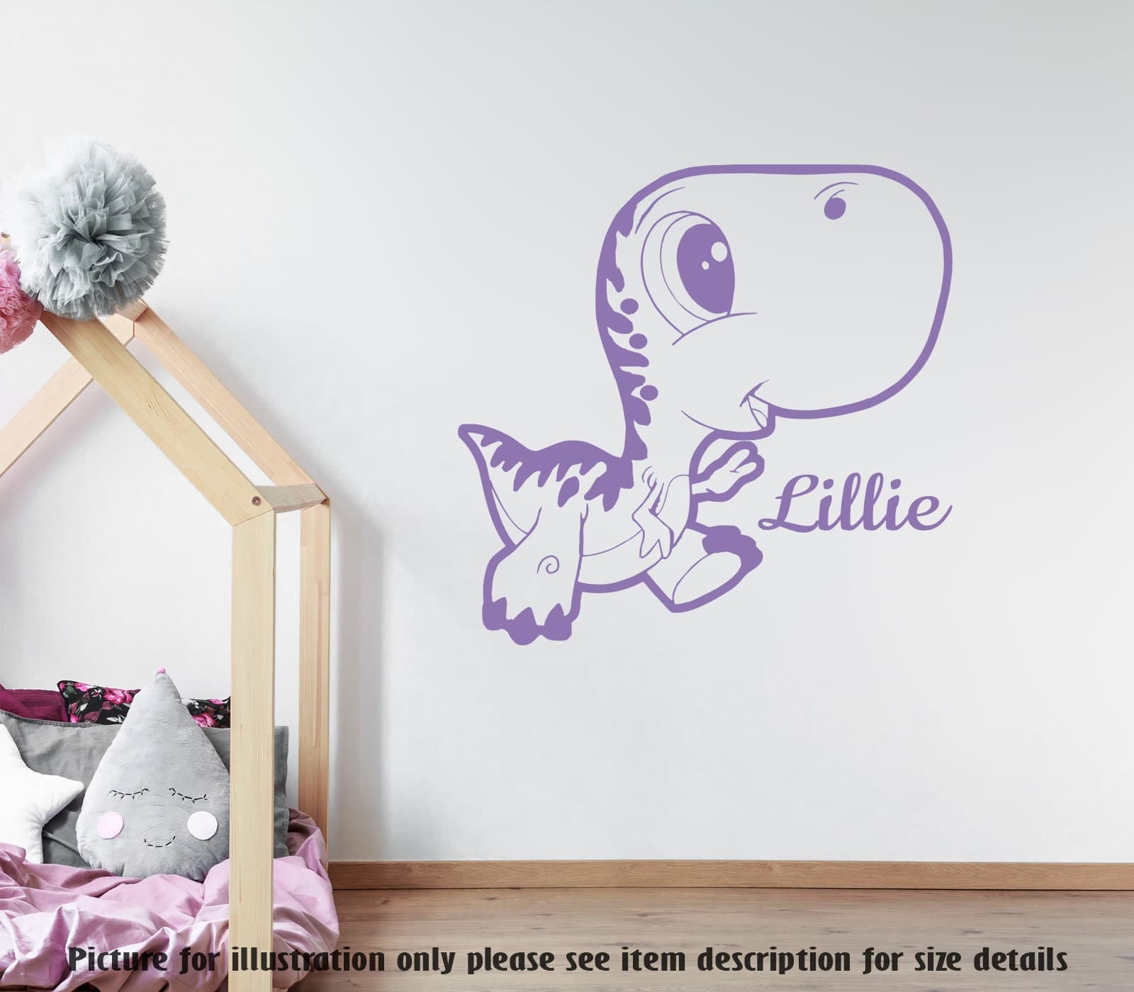 Personalized T-Rex Dinosaur Wall Decal, Nursery Vinyl Sticker - image 3