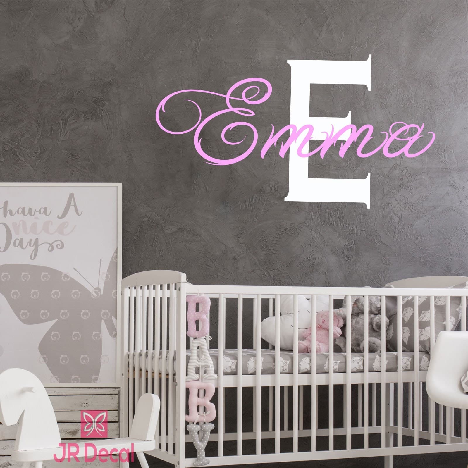 Personalized Name Wall Decal | Girls Nursery Decor, Monogram Initial - image 5