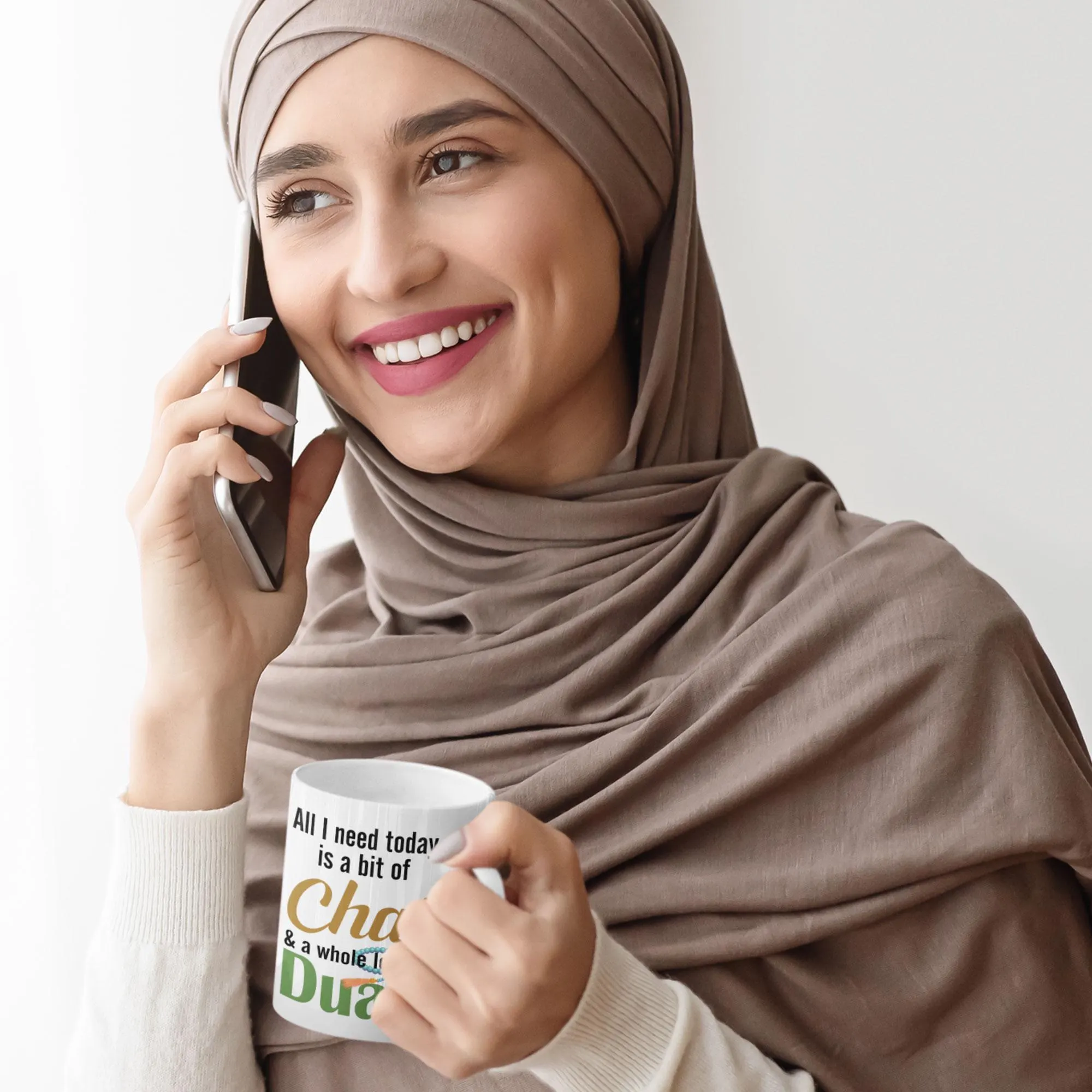 All I Need is Chai & Duas Mug – Islamic Gift for Muslims, Tea Lover Mug, Ramadan & Eid Gift, Motivational Coffee Cup for Women & Men