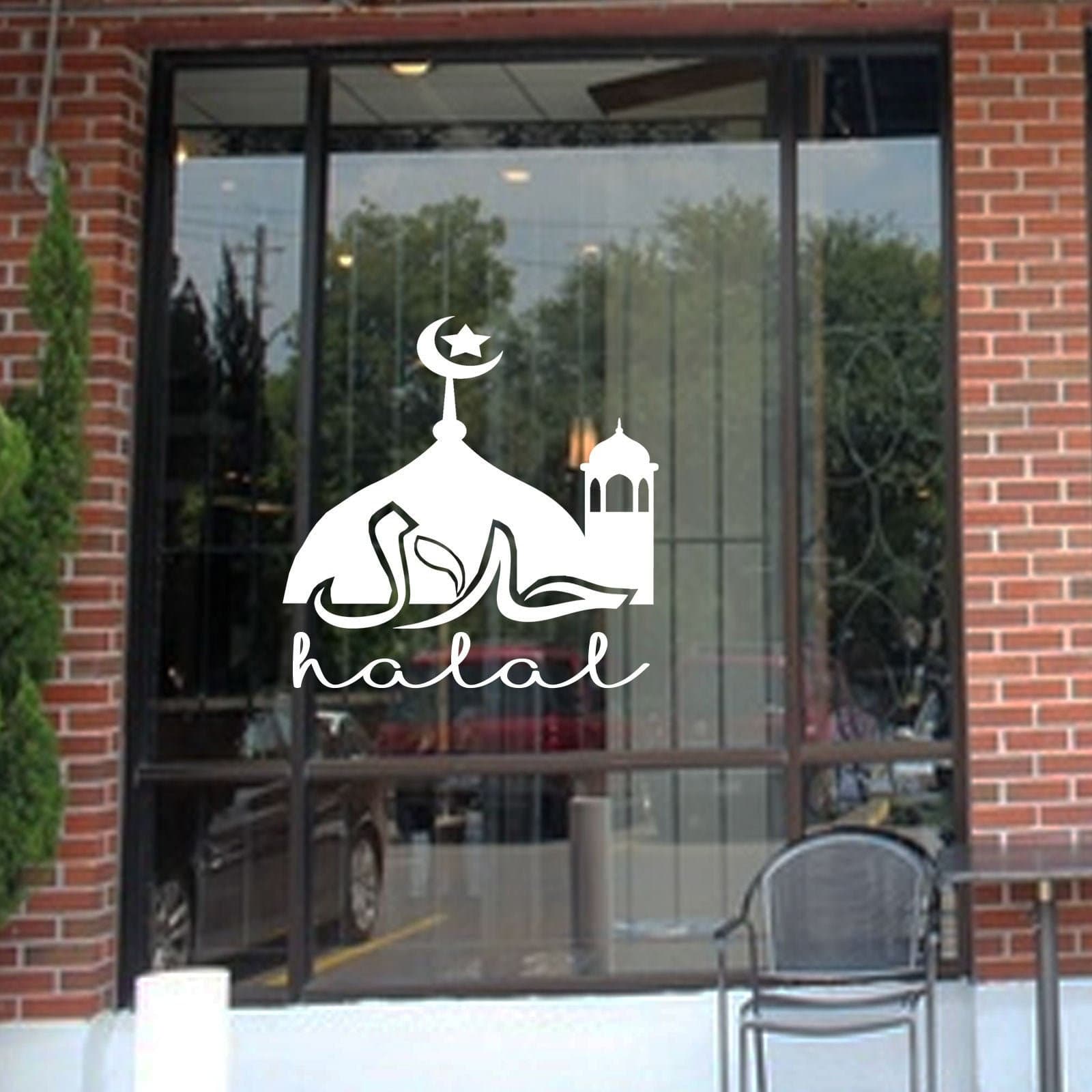 Halal Restaurant Vinyl Window Sticker, Food Outlet Sign