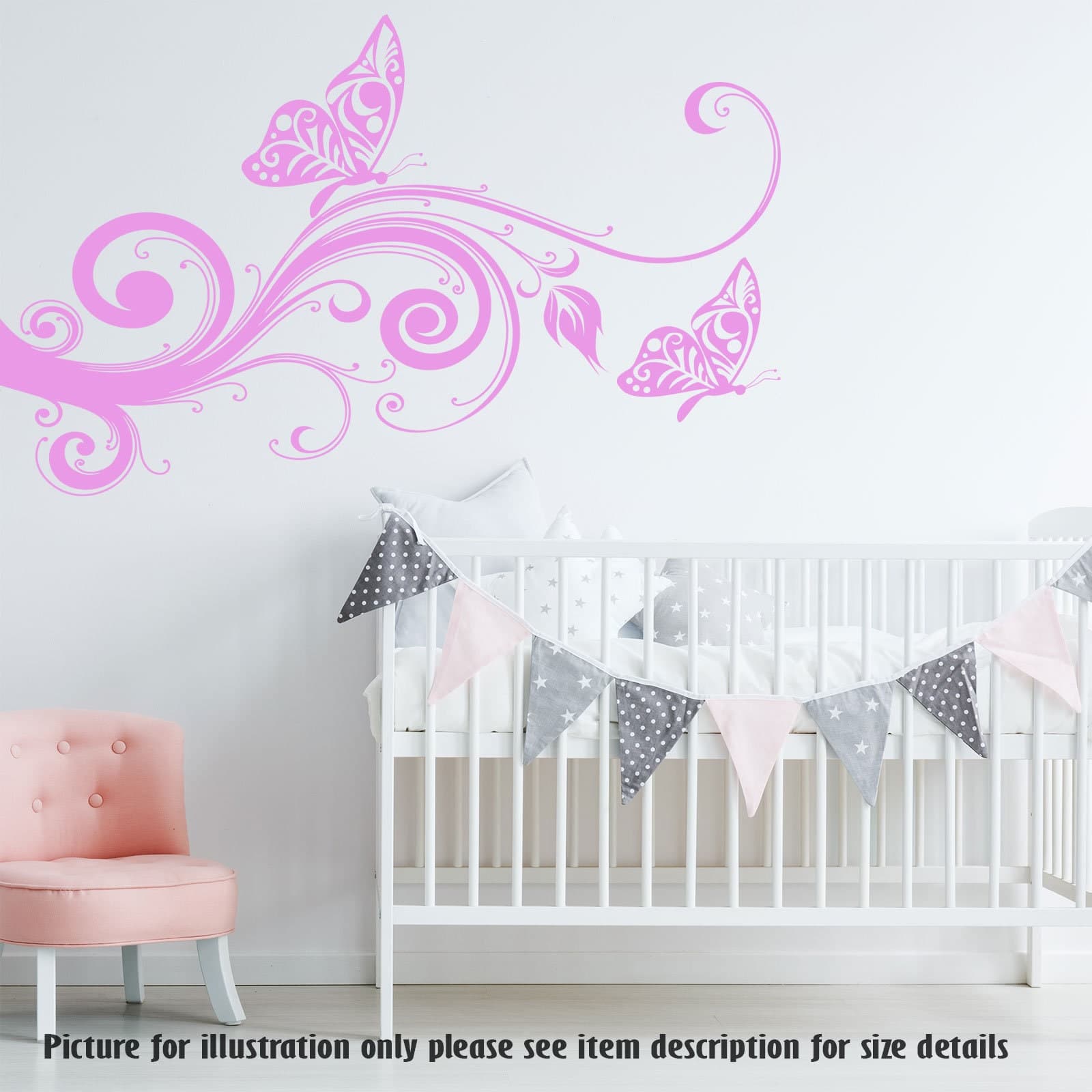 Butterfly Tree Wall Decal, Nursery Vinyl Wall Art Stickers - image 5