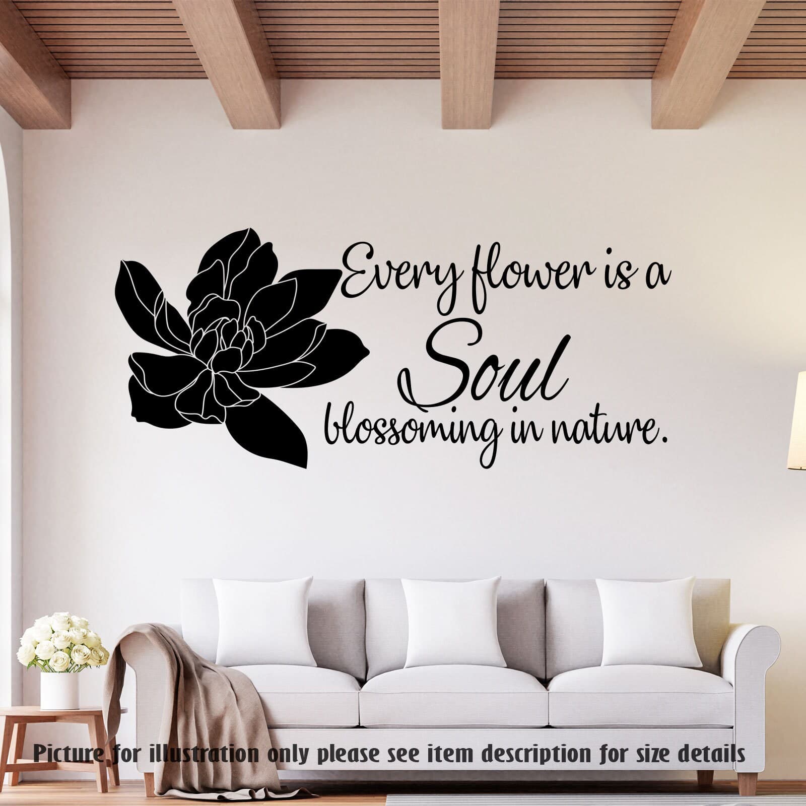 Floral Quote Vinyl Wall Decal – Removable Nursery Wall Art - image 3