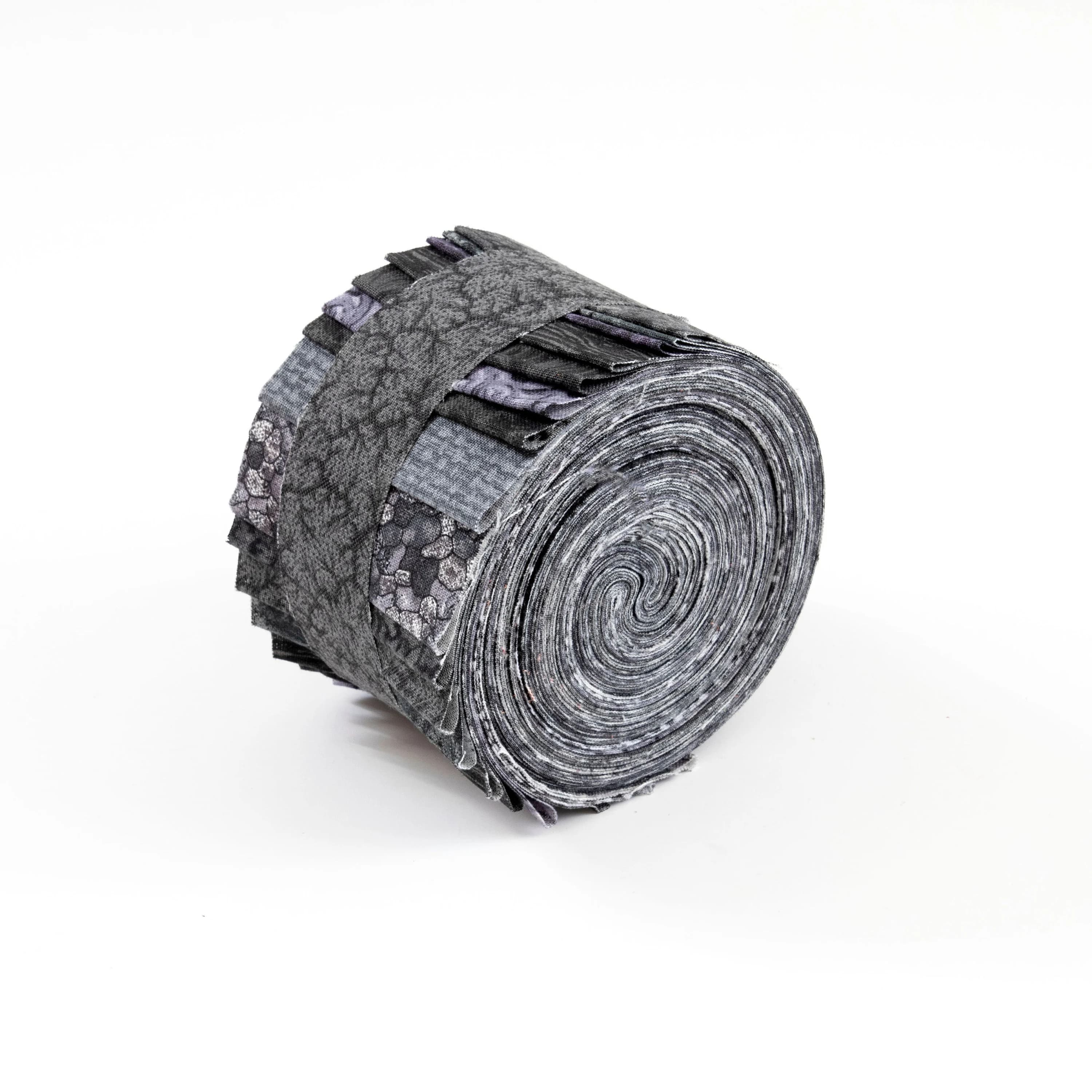 It's All Black Jelly Roll 2.5 inch pre-cut 100% cotton fabric quilting strips - 18 strips tone-on-tone black fabric - image 3