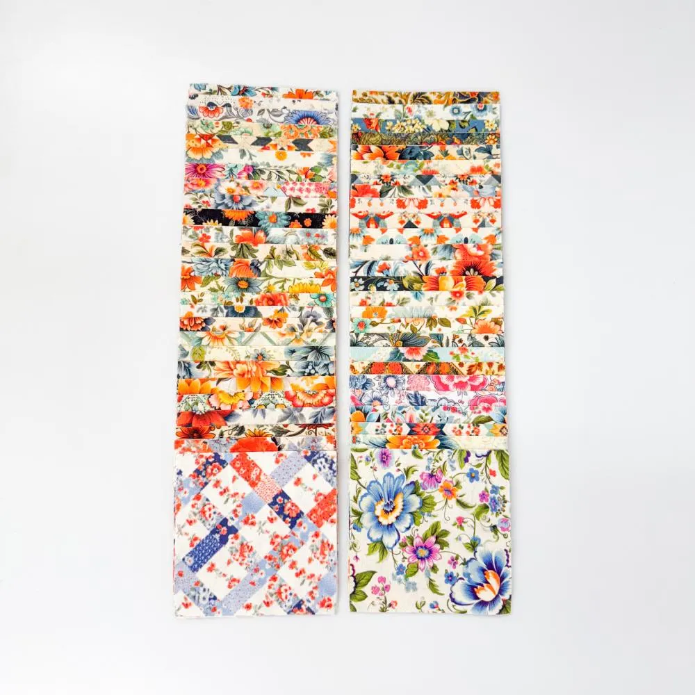 100 Cottage Floral Set #1: 102 pre cut charm pack 5" squares 100% cotton quilt fabric - image 5