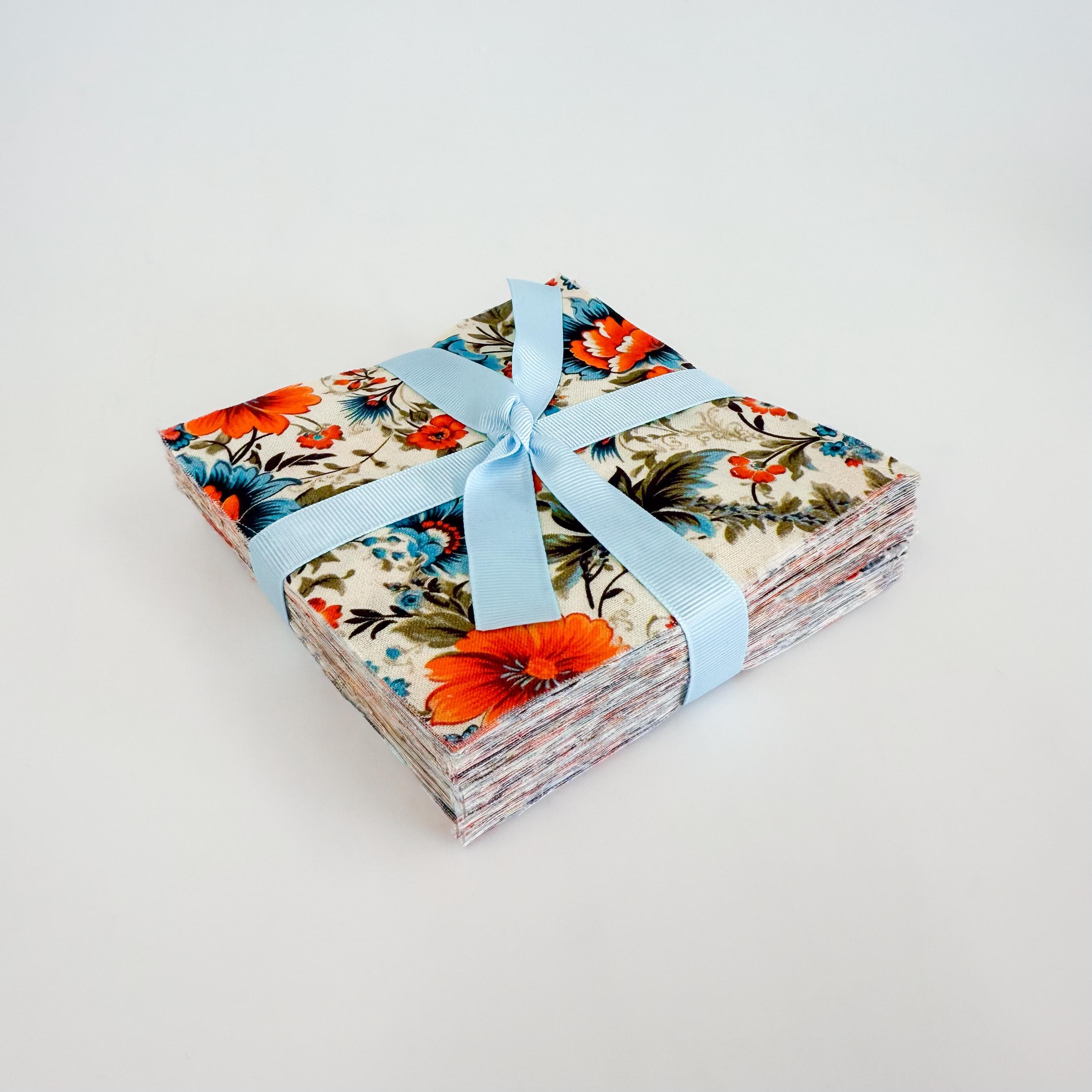 100 Cottage Floral Set #1: 102 pre cut charm pack 5" squares 100% cotton quilt fabric - image 3
