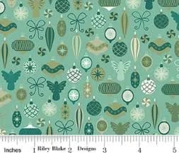 Fabric by the yard - Nutcracker Tradition Christmas Fabric Ornaments on Spearmint – Riley Blake Designs