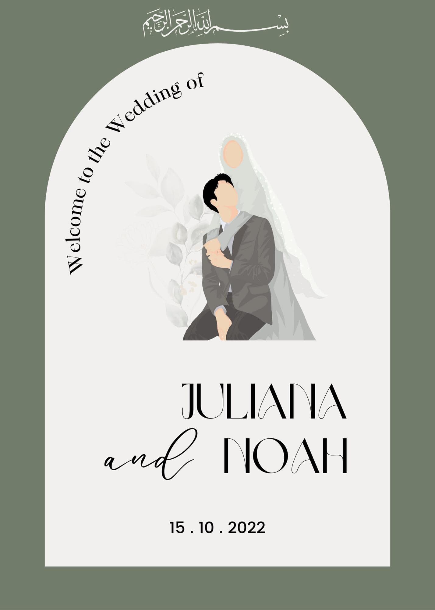 Muslim Wedding Welcome Sign, Nikkah Welcome Sign, ketl kitab, Digital Download - image 3