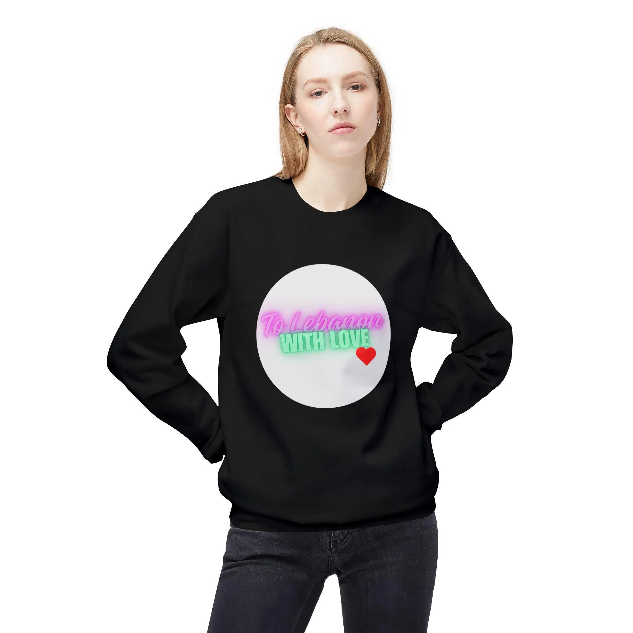 To Lebanon with love Softstyle Fleece Crewneck Sweatshirt - image 3