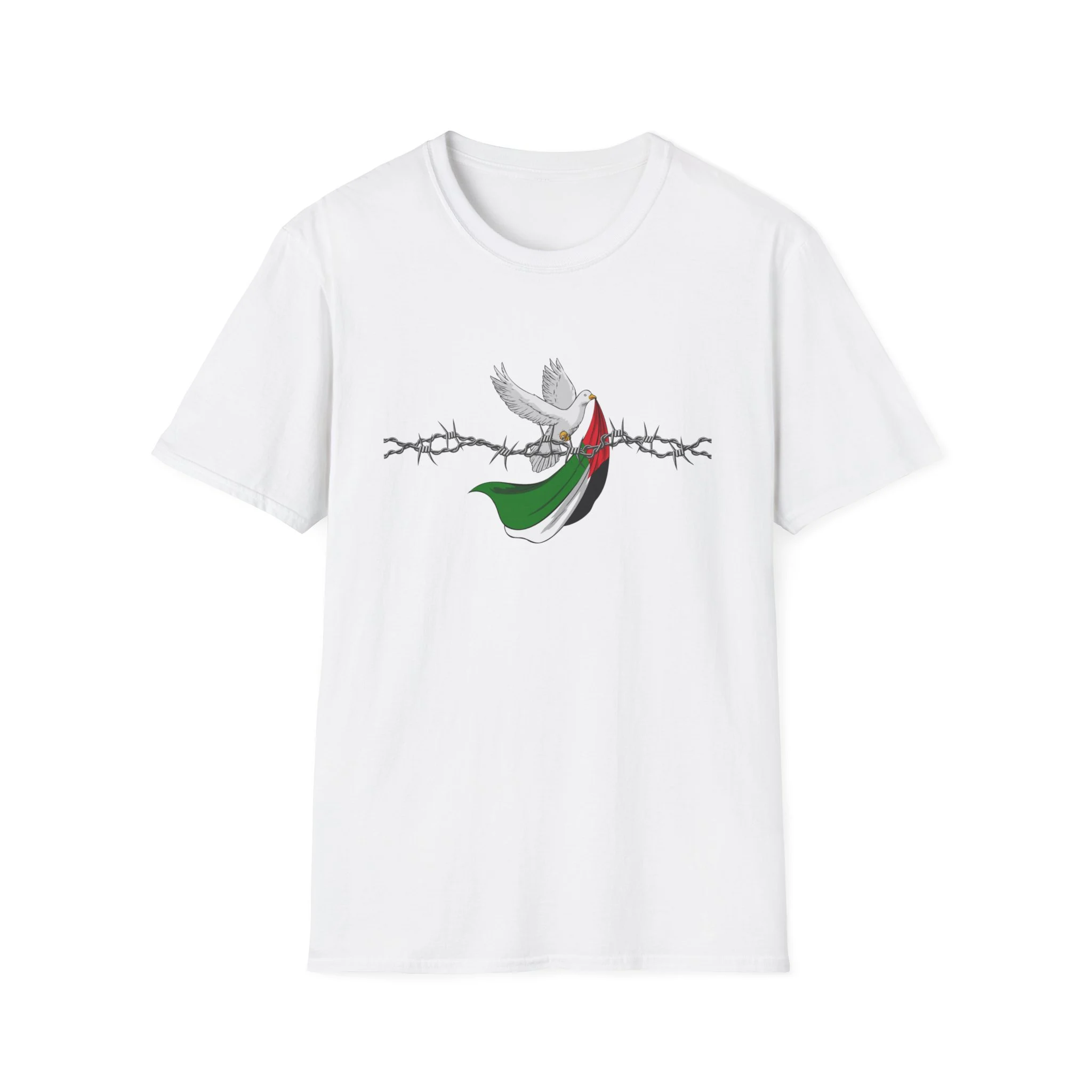 Palestine Dove T-Shirt, Unisex Cotton Tee - image 4