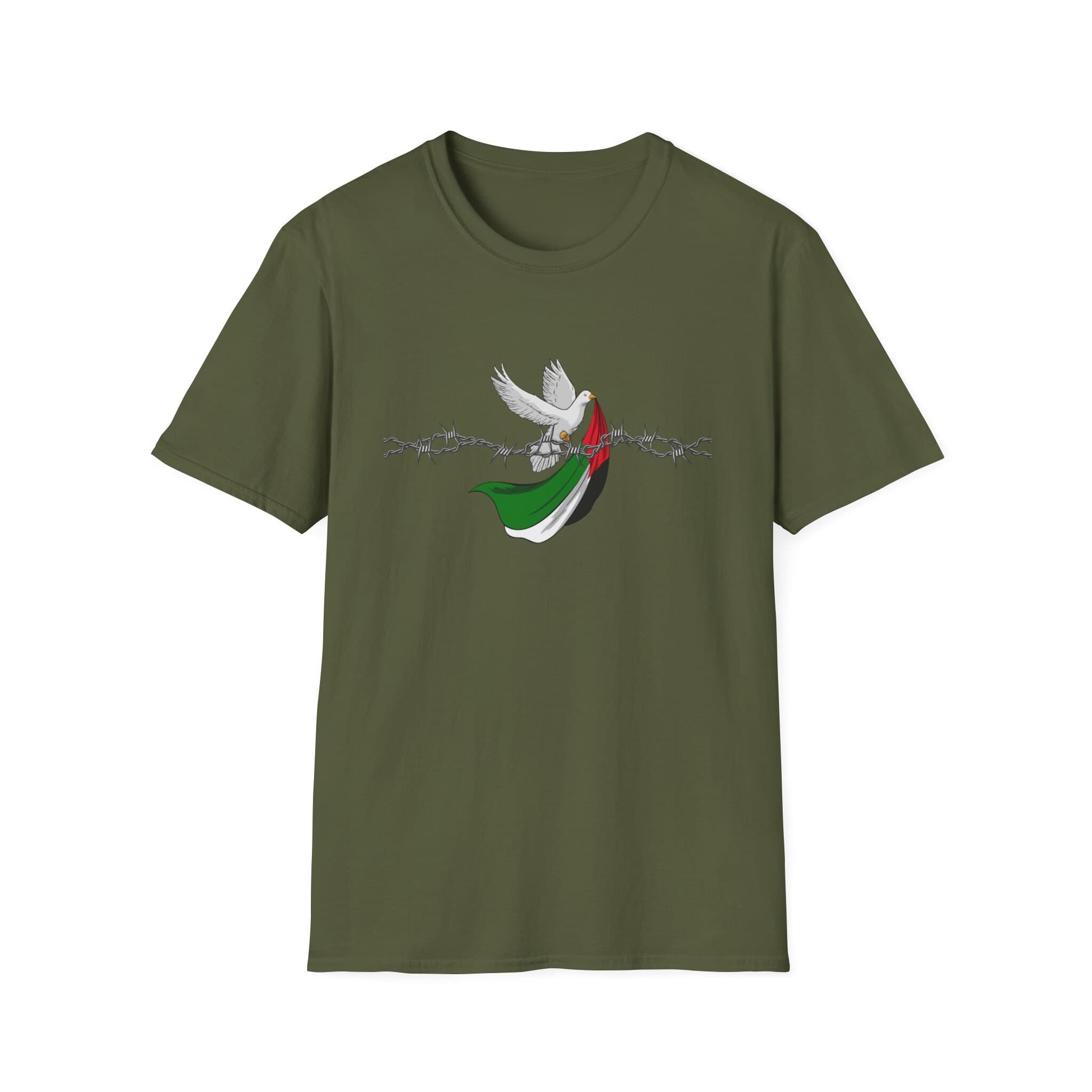 Palestine Dove T-Shirt, Unisex Cotton Tee - image 5