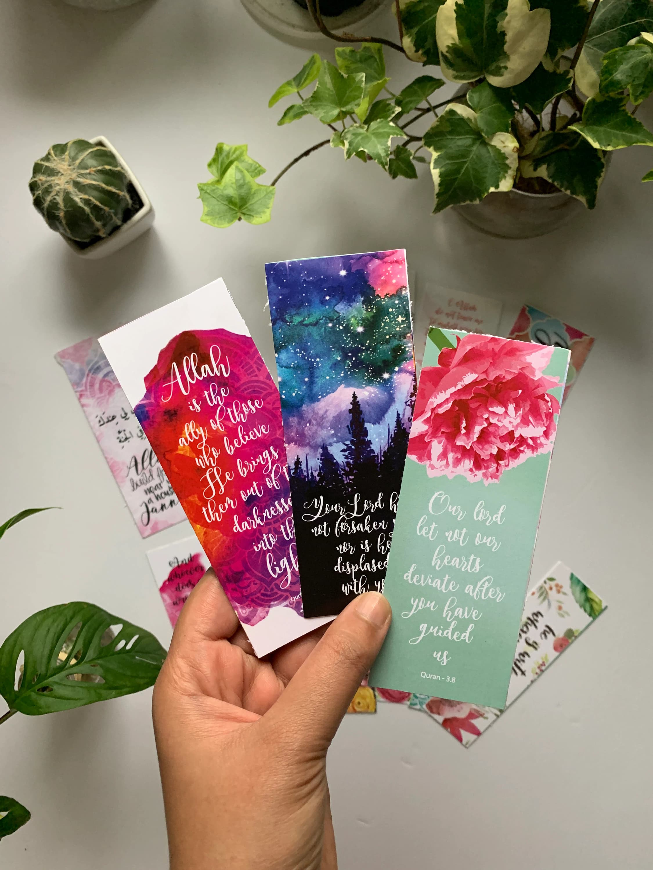 islamic bookmark set, floral quran paper bookmarks, Islamic party favors - image 4