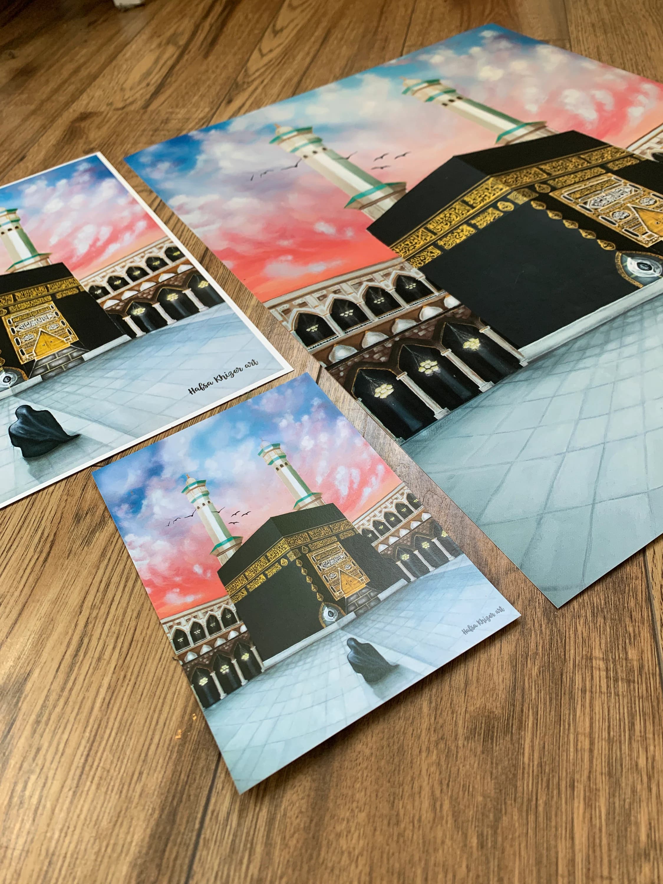Kaaba Islamic Art Print: Woman in Hijab, Hajj & Umrah Gift Ramadan gift - image 4