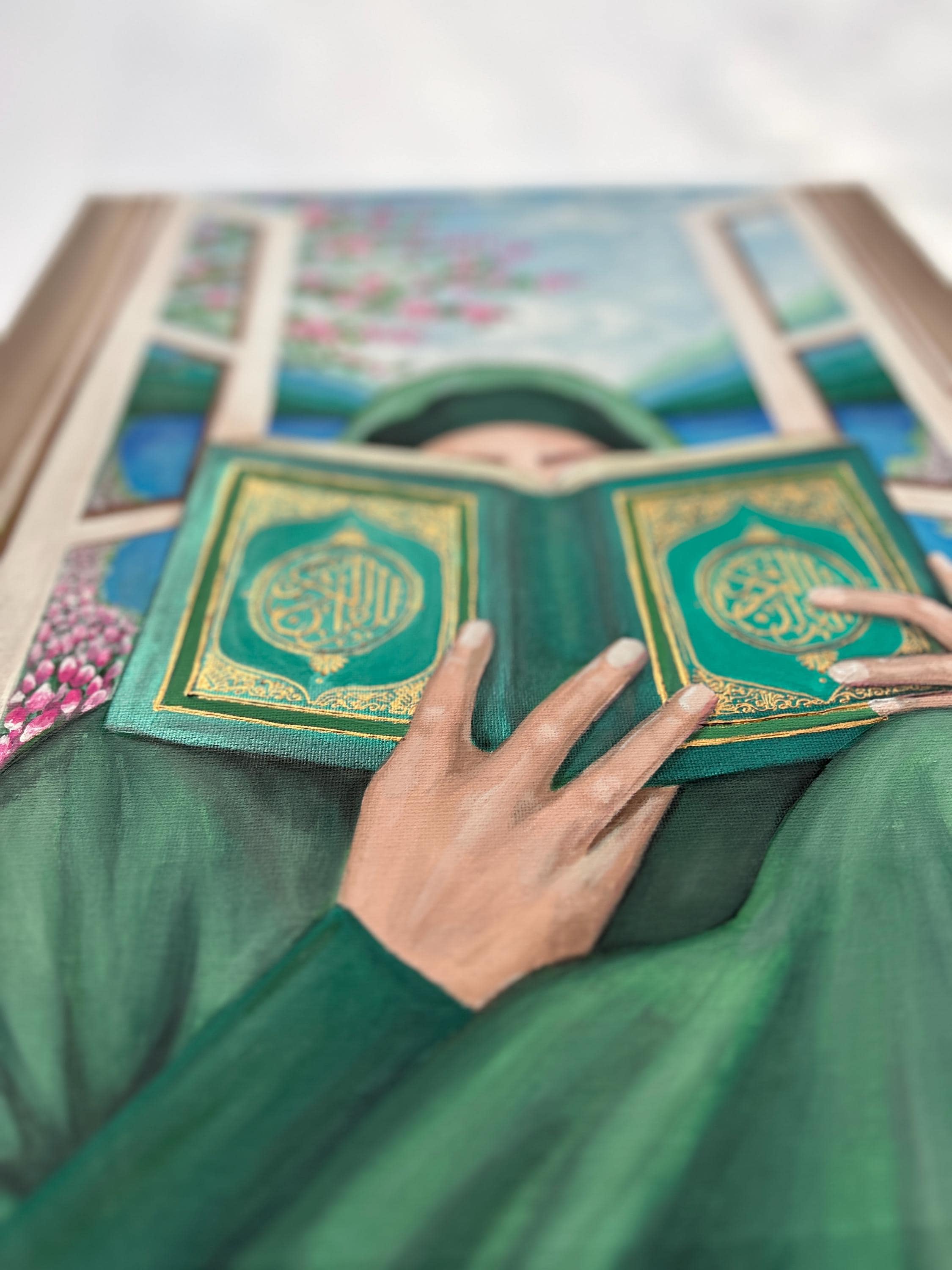 Hijabi Woman Reading Quran Art Print: Islamic Wall Decor (Digital Download) - image 5