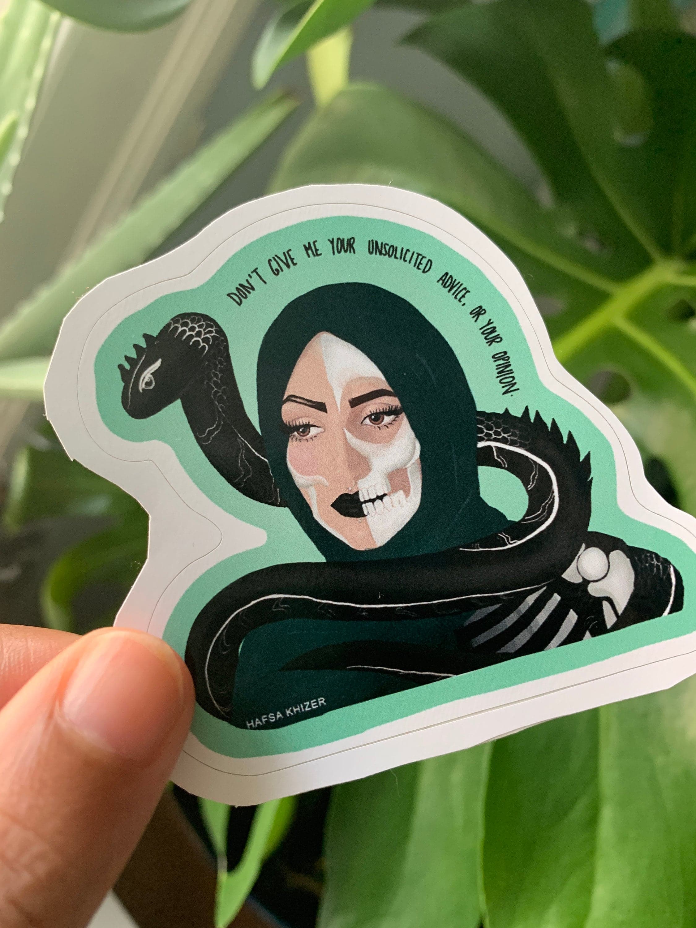 Alternative muslimah Hijabi skull and snake Sticker: Muslim Feminist Art - image 5