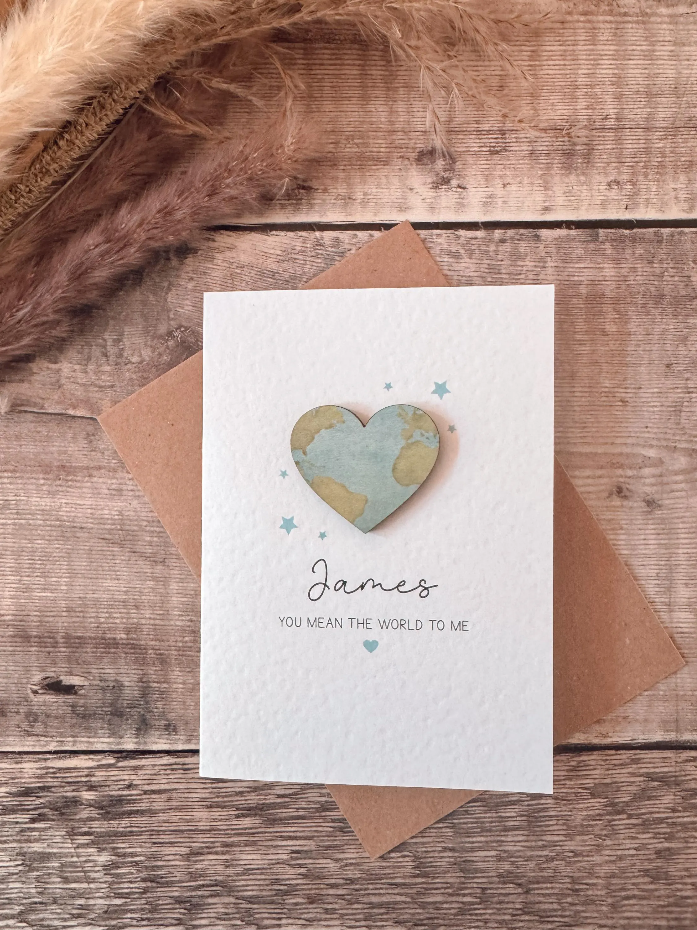 You Mean The World To Me - Cute Romantic Valentines Card for Him Her