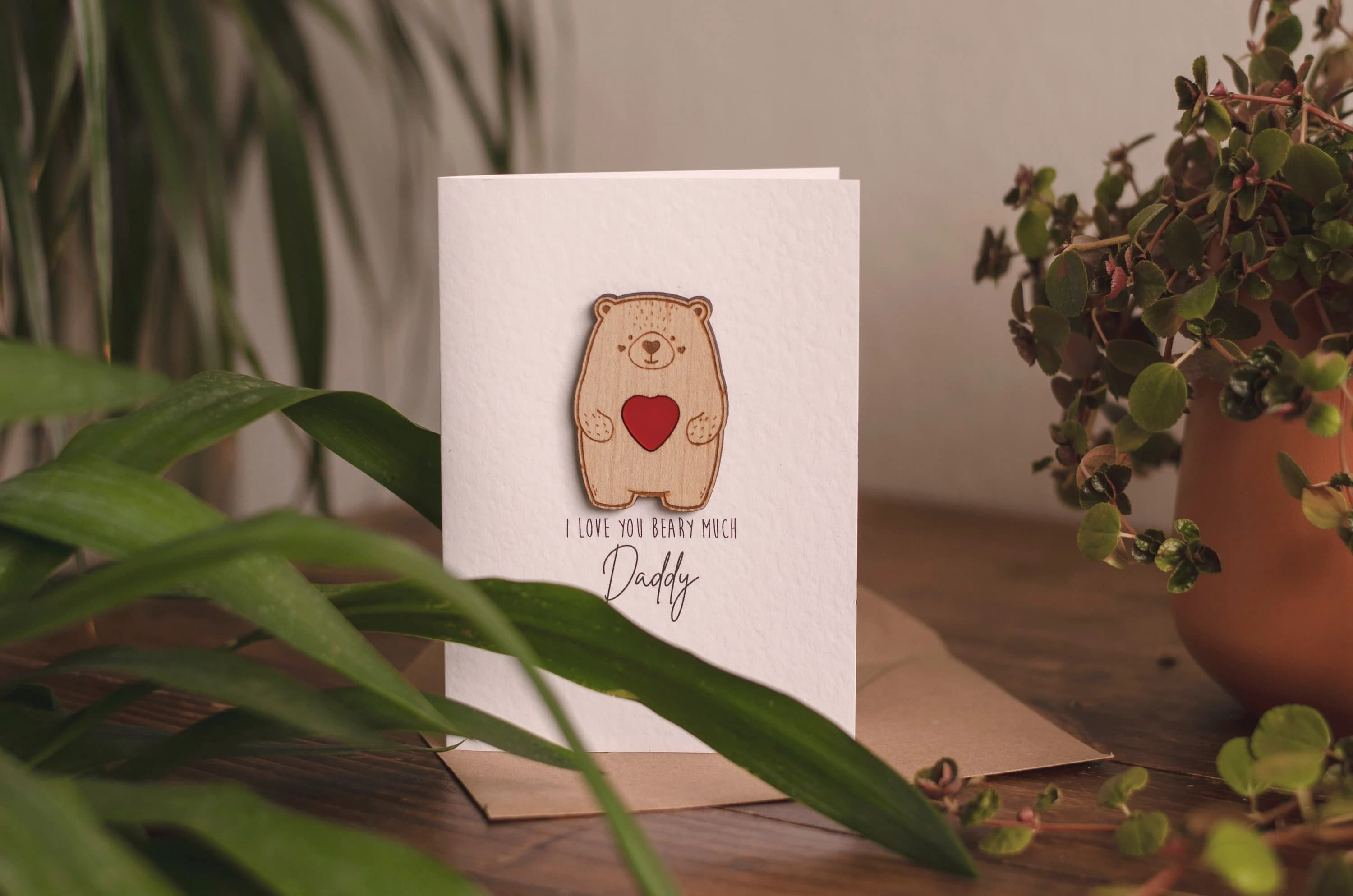 Personalised Father's Day Card I Love You Beary Much Birthday Dad Daddy Grandad
