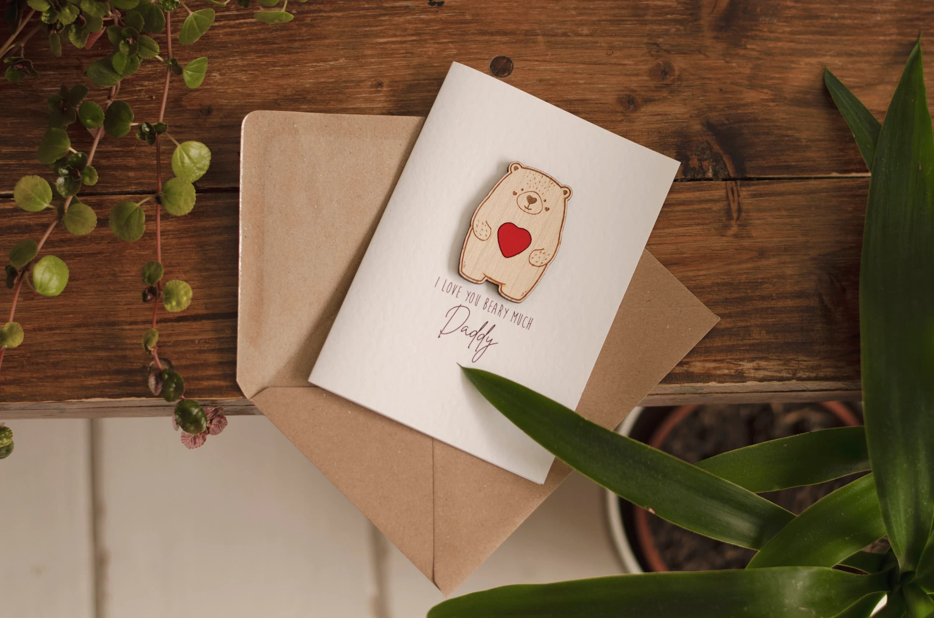 Personalised Father's Day Card I Love You Beary Much Birthday Dad Daddy Grandad - image 5