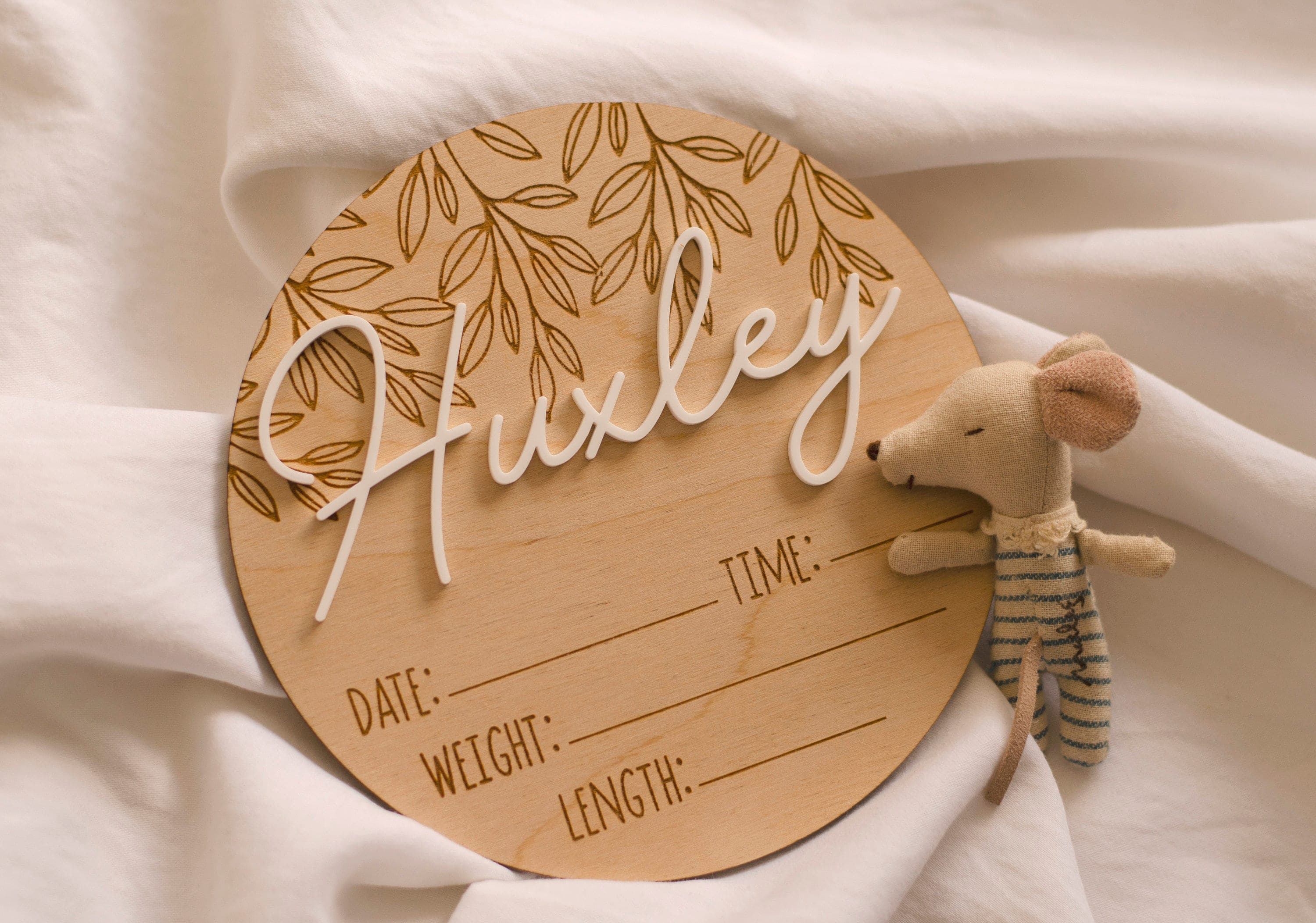 Personalised Hello World New Baby Birth Announcement Wooden Plaque Sign Gift Baby Shower