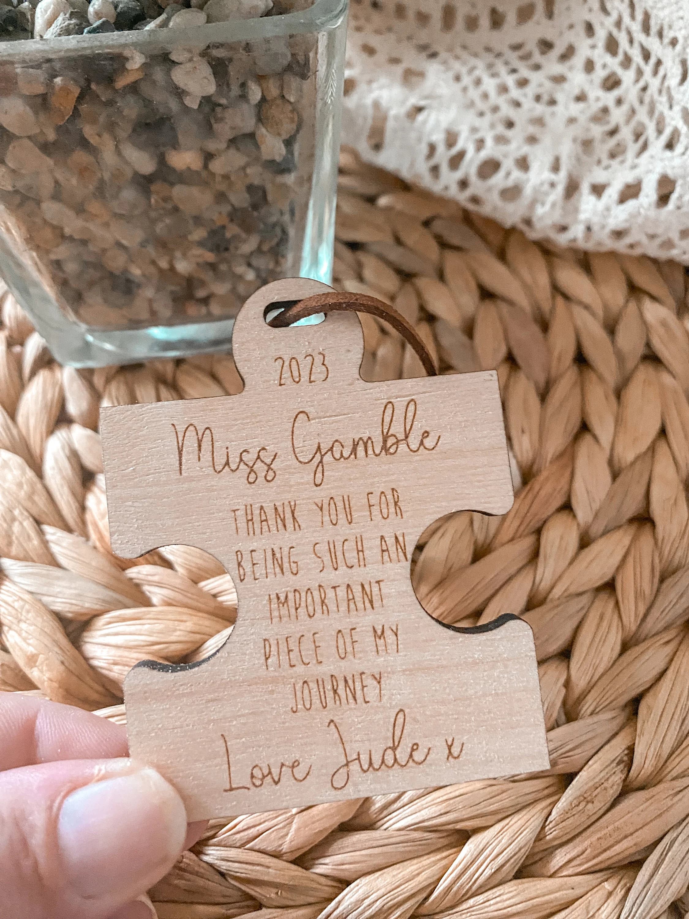 Thank You For Being Such An Important Piece Of My Journey Wooden Jigsaw Teachers End Of Term Gift - image 4