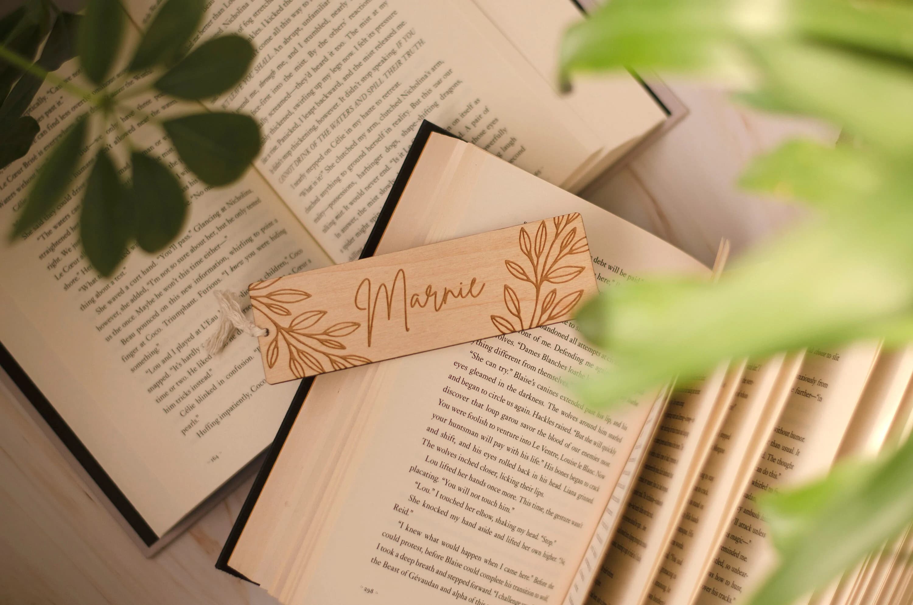 Personalised Botanical Wooden Bookmark Gift For Him Her Mum