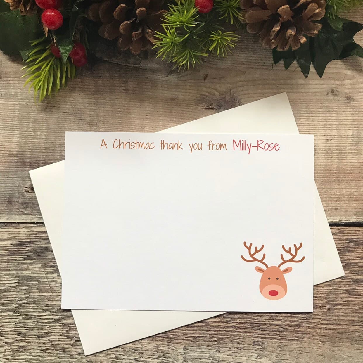 10 Personalised Christmas Thank You Notecards - image 4