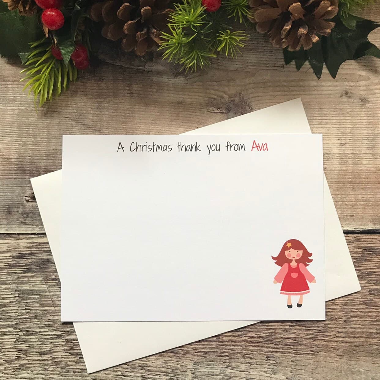 10 Personalised Christmas Thank You Notecards - image 5