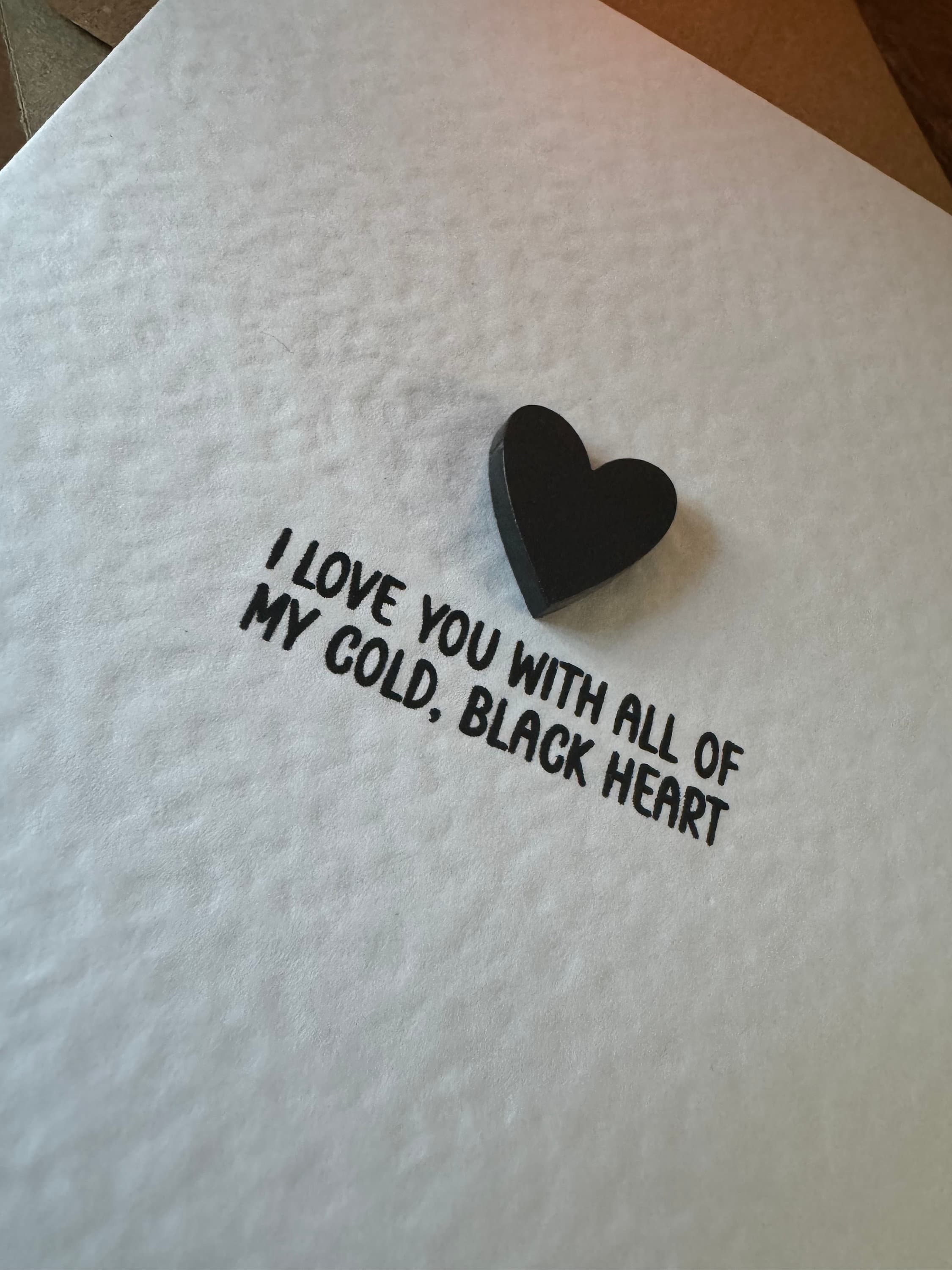 I Love You With All Of My Cold, Black Heart - Funny Valentine's Day Card for Him or Her - image 4