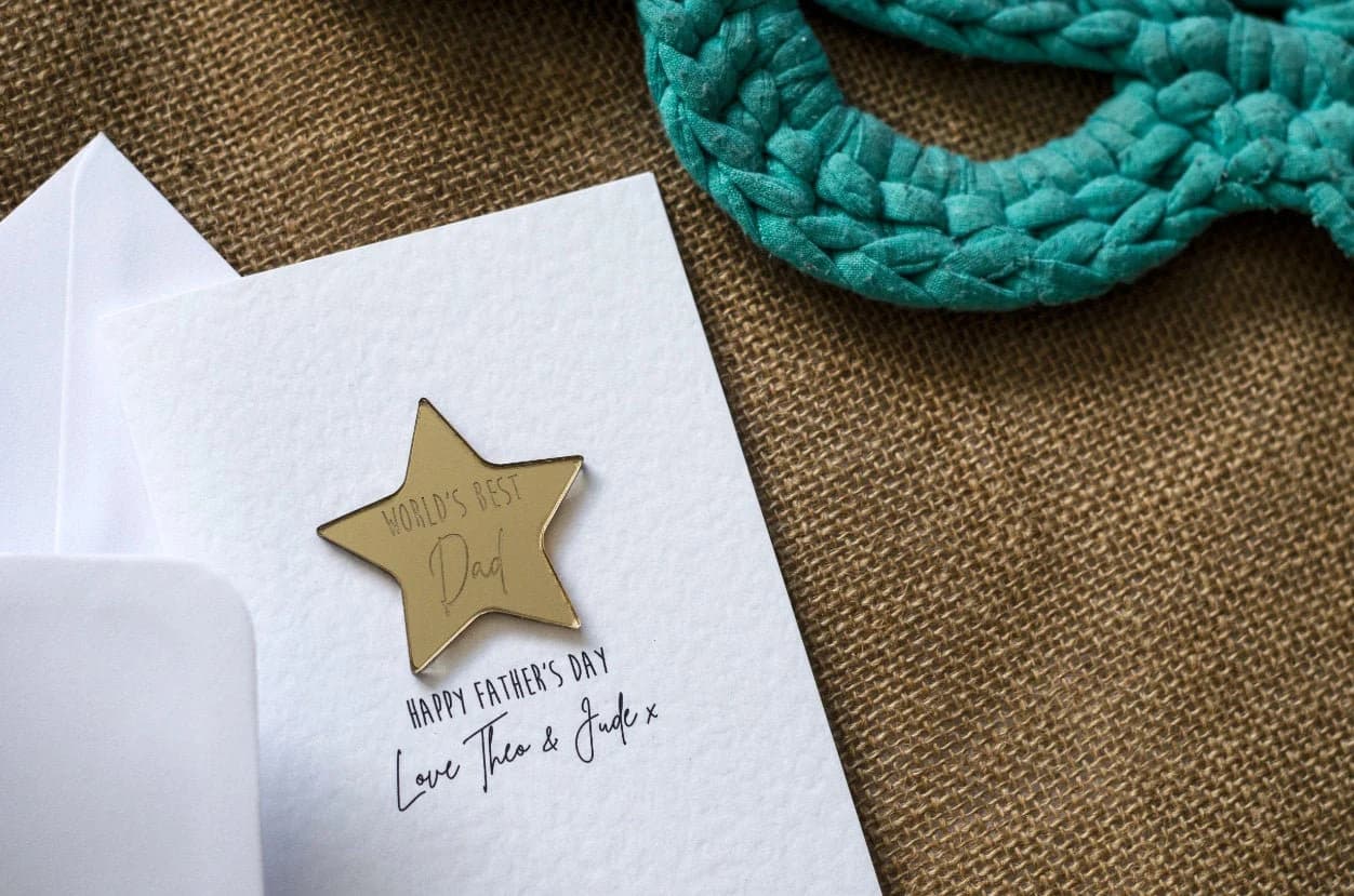 Luxury Acrylic Worlds Best Father's Day Card Dad Daddy