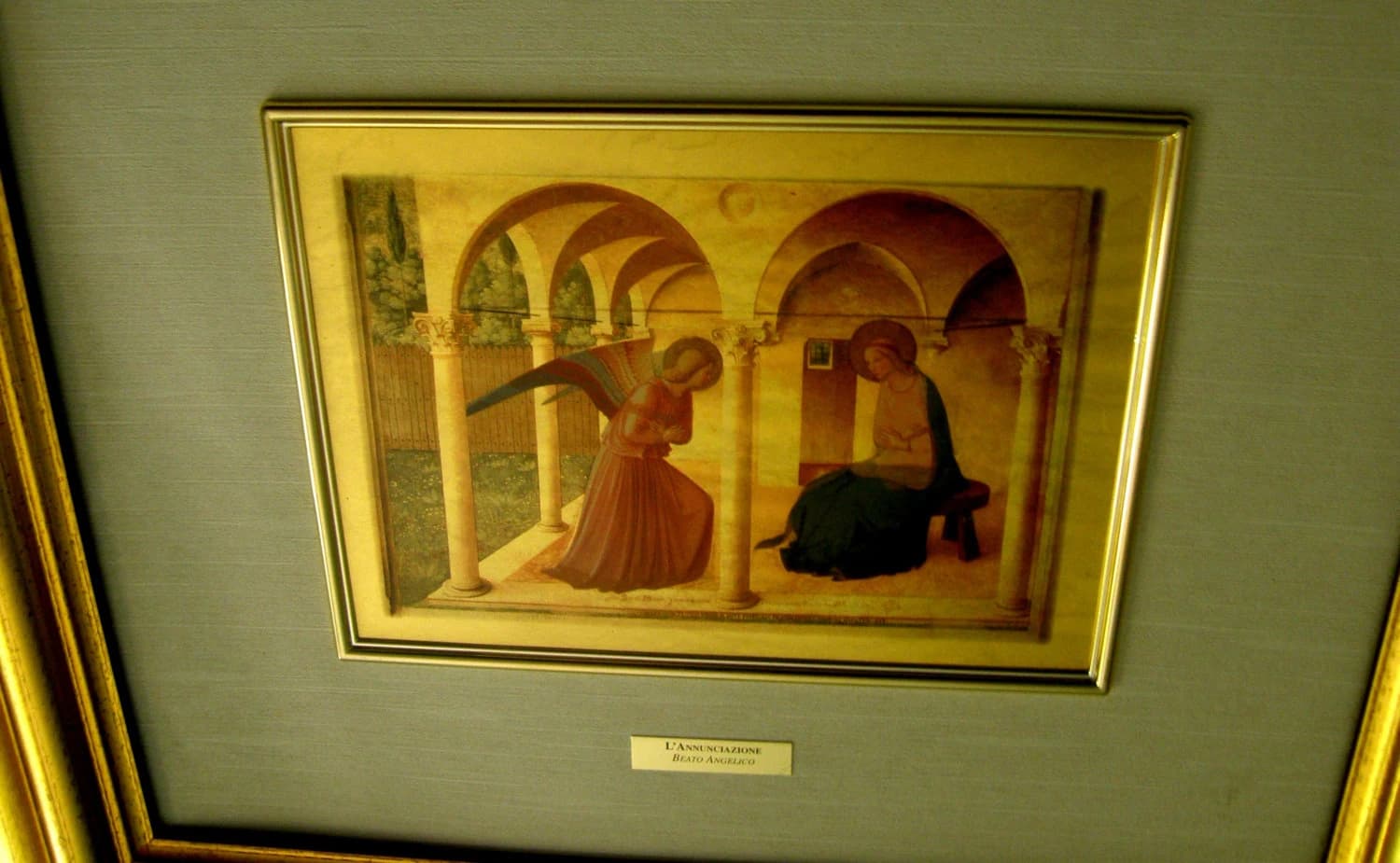 Stunning Rare Vintage Italian Renaissance 23 Gold Leaf Miniature reproduction AFTER Beato Angelico L'Annunciazione -  The Annunciation - image 2