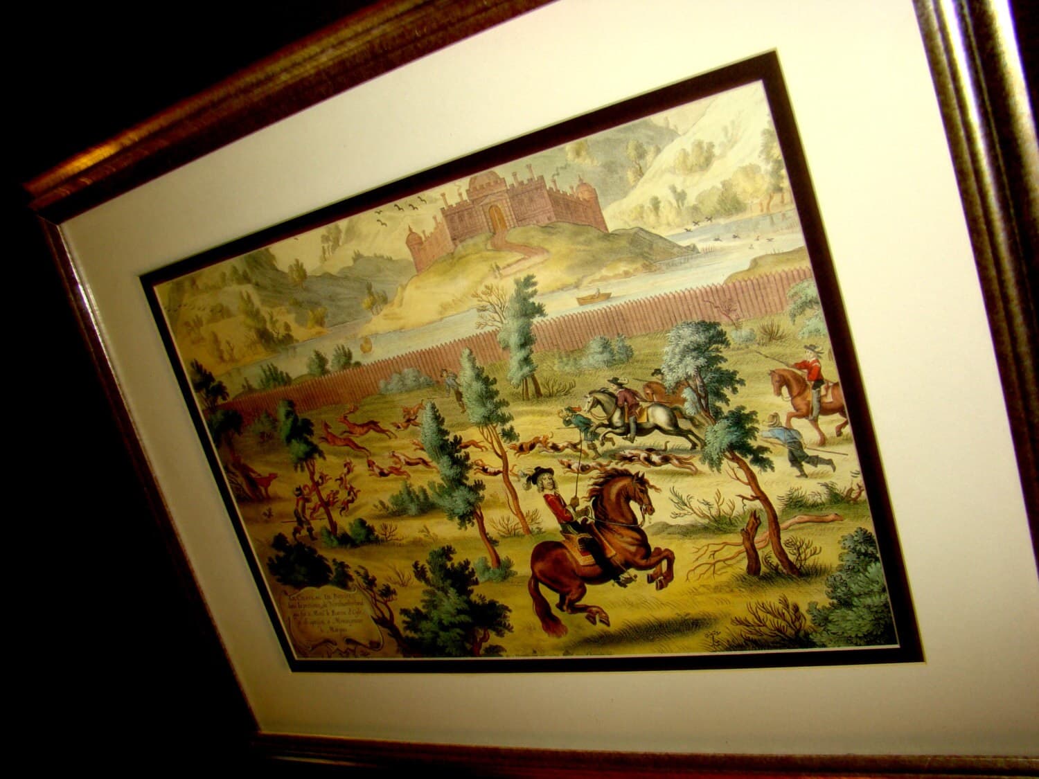 Lithograph AFTER Antique Equestrian Painting by Abraham van Diepenbeeck Rare Large Framed Vintage Very Detailed Stunning Reproduction - image 5