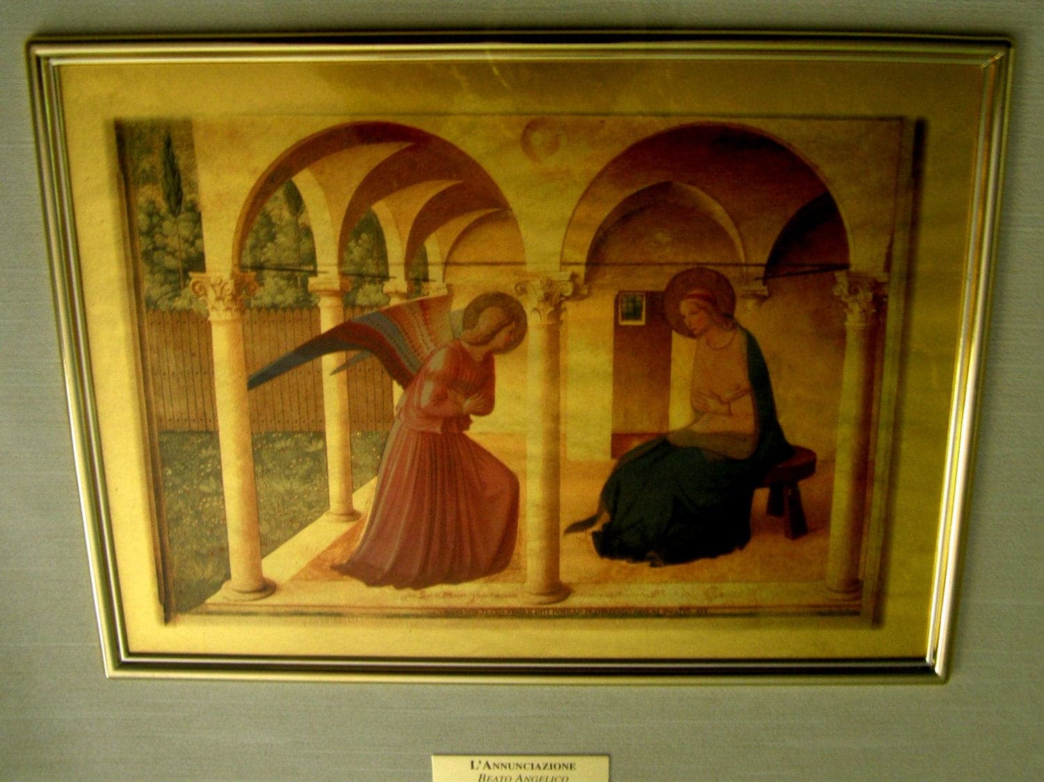 Stunning Rare Vintage Italian Renaissance 23 Gold Leaf Miniature reproduction AFTER Beato Angelico L'Annunciazione -  The Annunciation - image 5