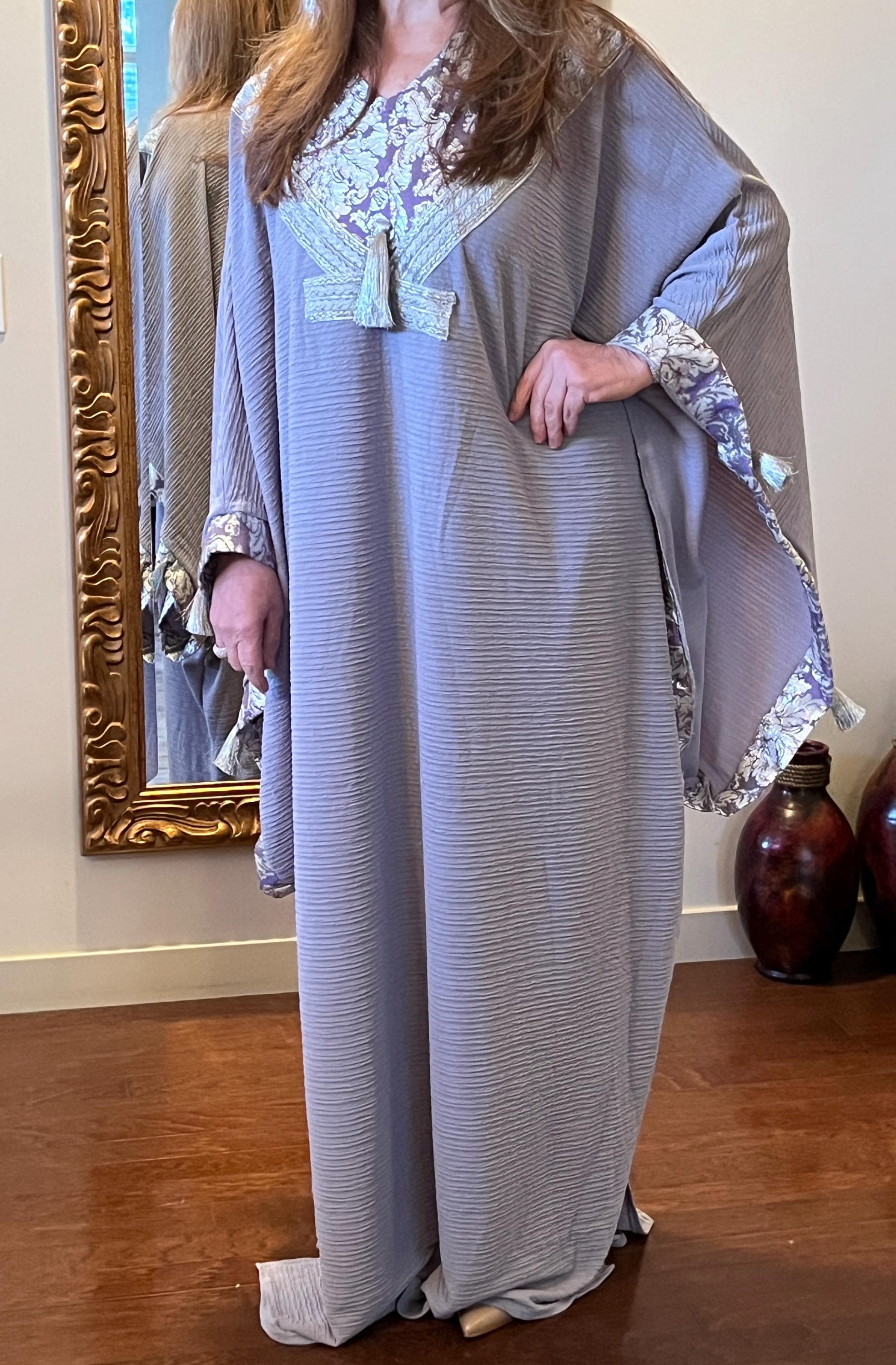 Light Periwinkle Purple Long Kaftan Abaya - image 2