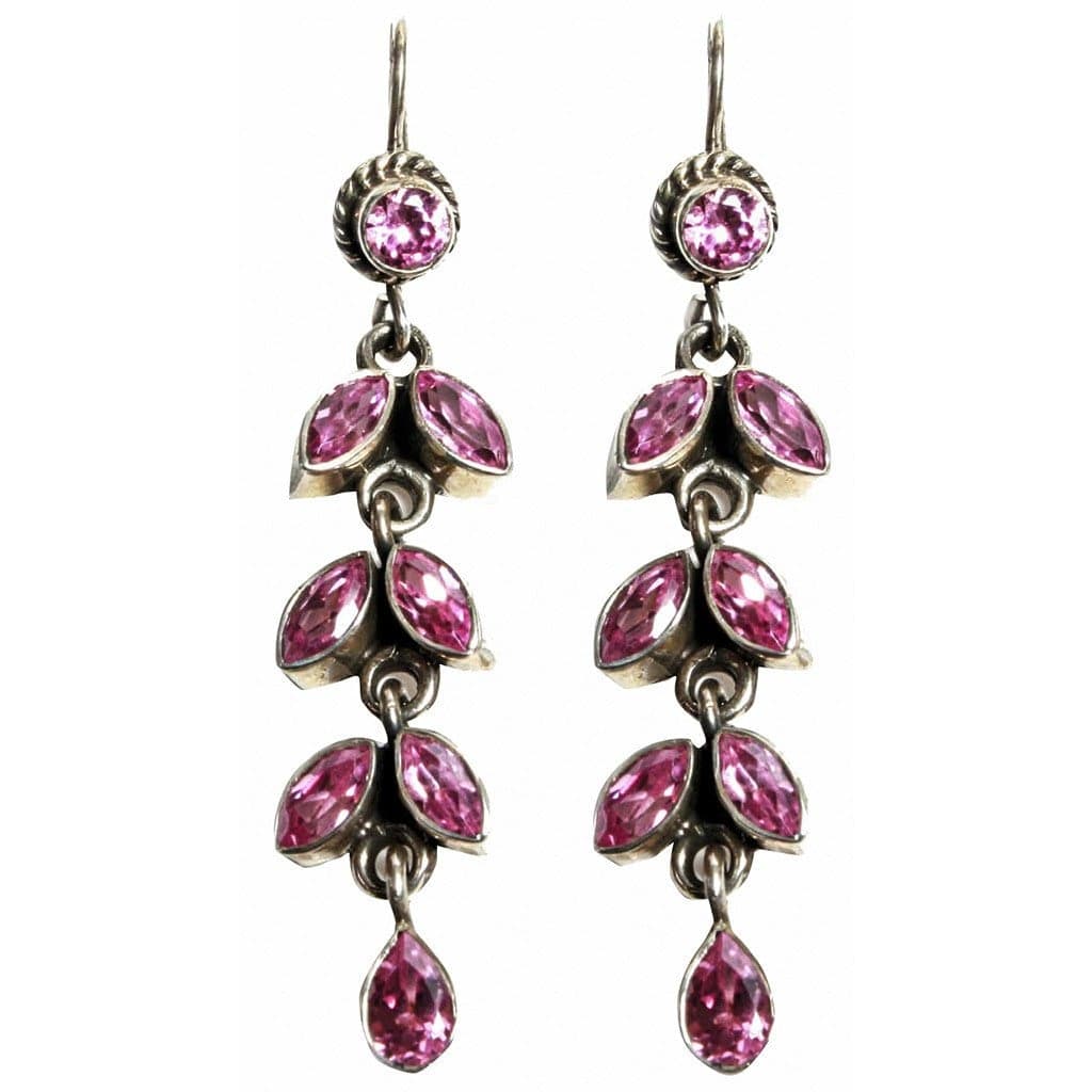 Pink Zircons Chandelier Earrings