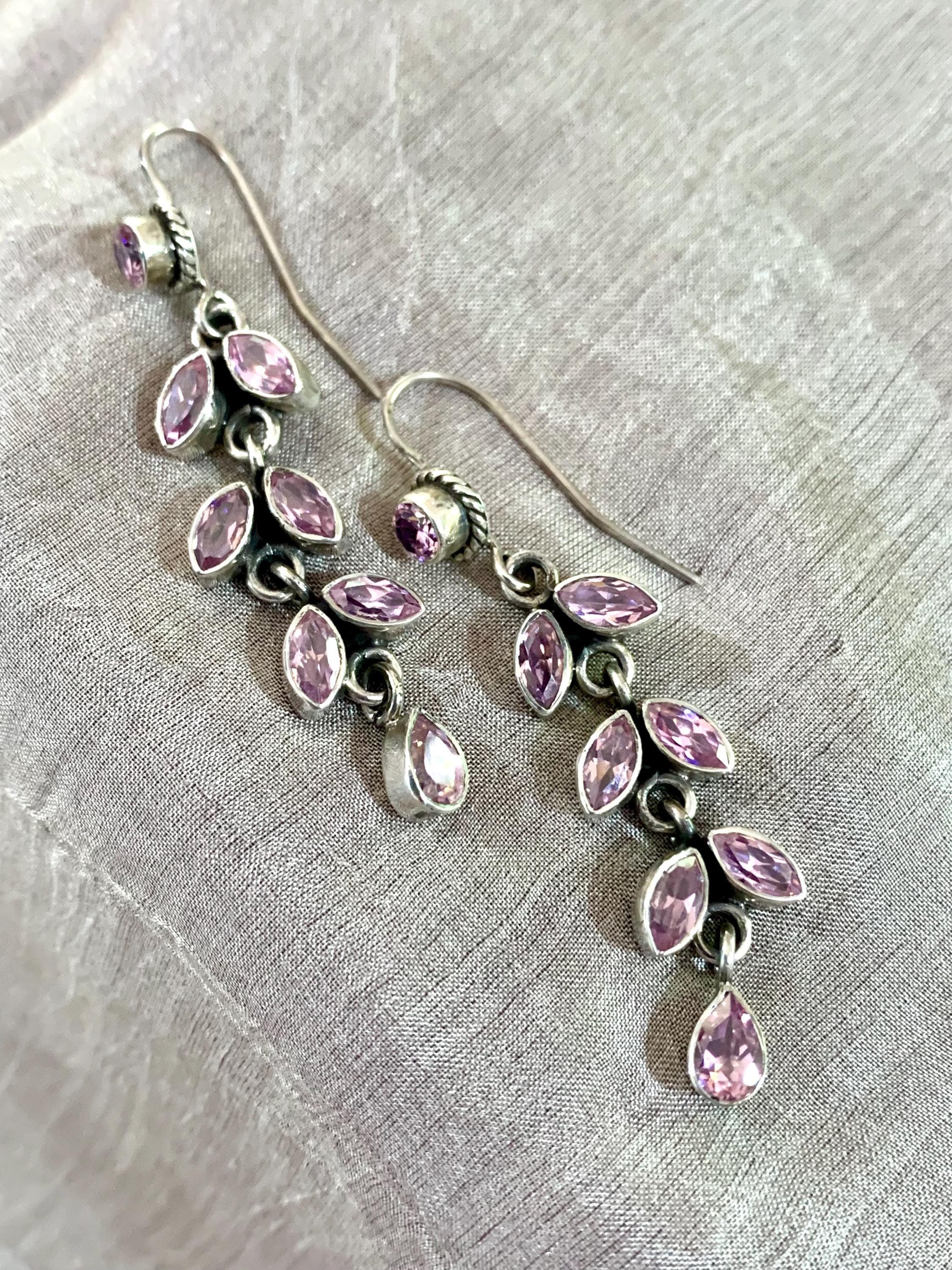 Pink Zircons Chandelier Earrings - image 5