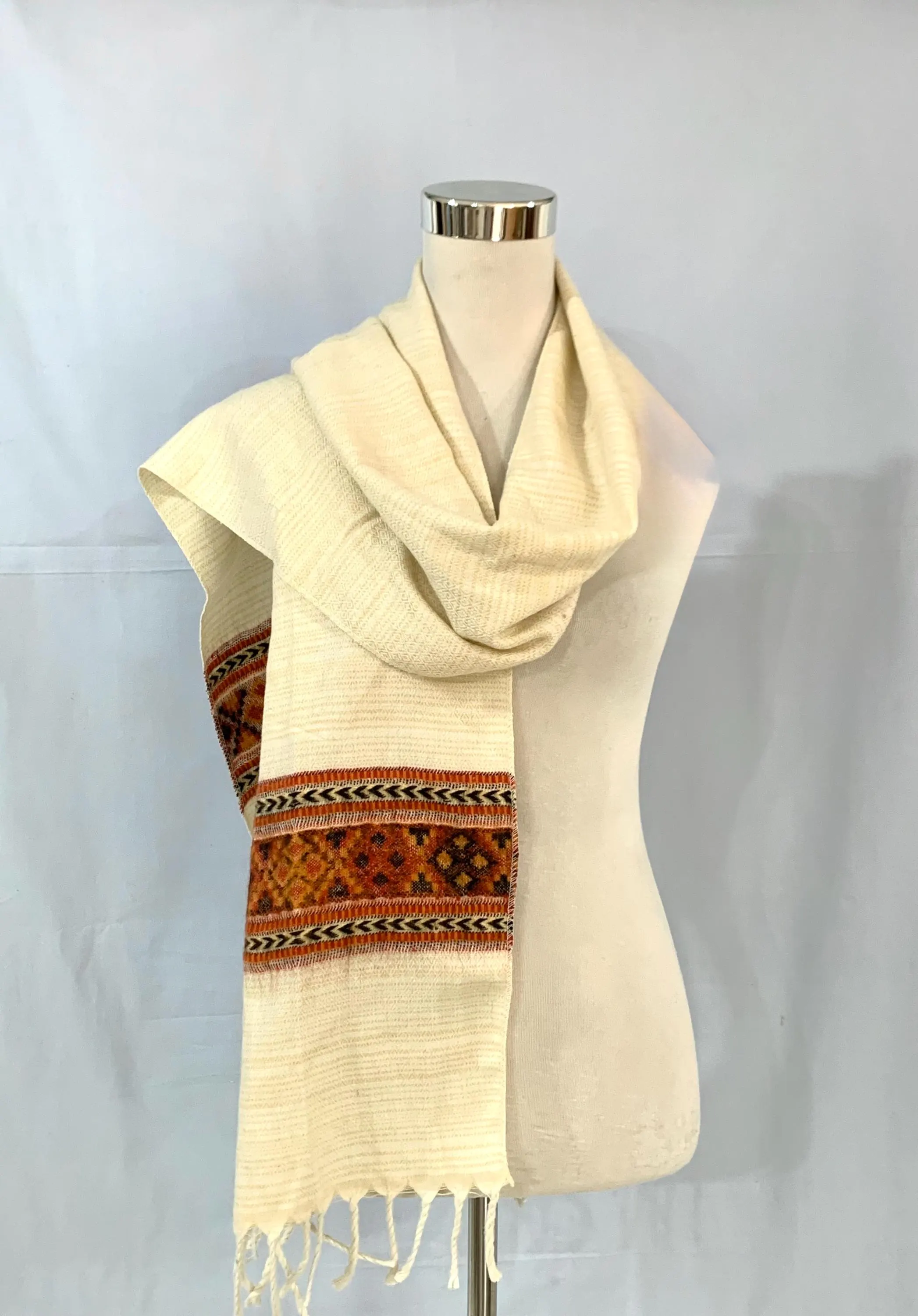 Extra Long Unisex Winter scarf,  Cream colour His or Her Soft wool blend feel good casual or Formal wear.