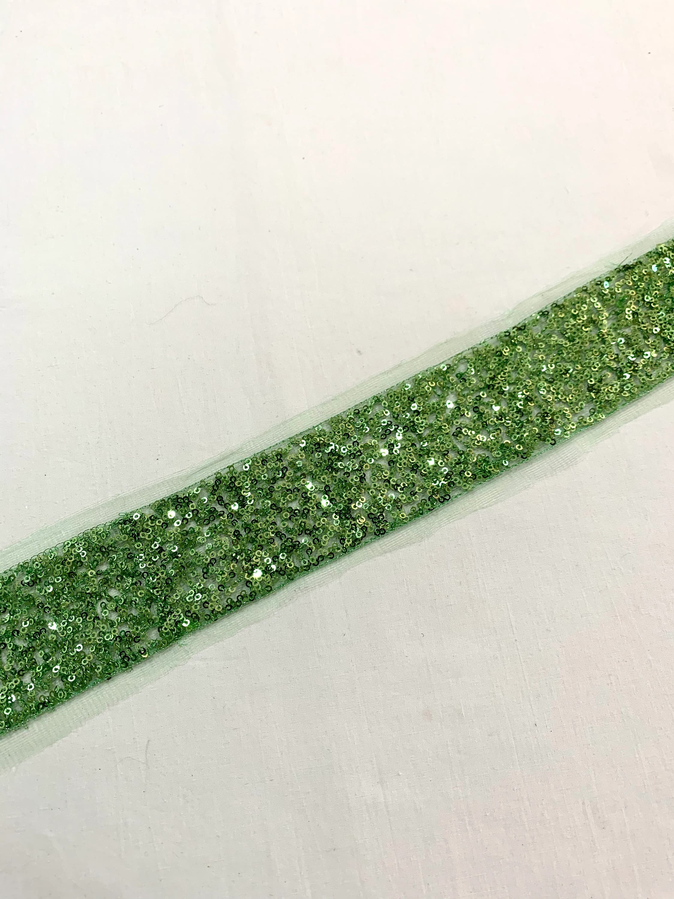 Green sequins Trim, Green embroidered Trim,tulle trim, Green  sparkling trim, Home Decor trim, Green sequins trim. - image 5