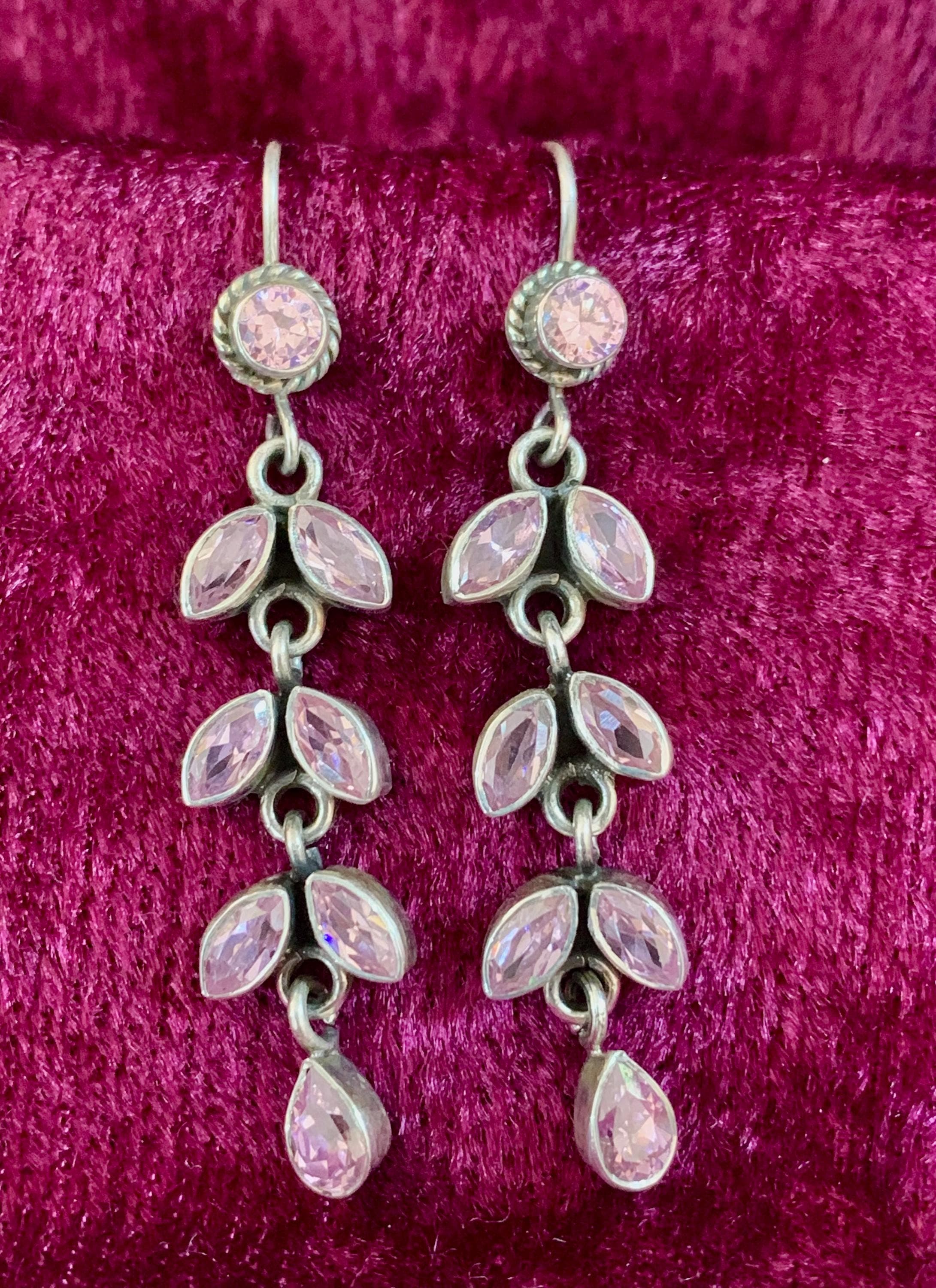 Pink Zircons Chandelier Earrings - image 4