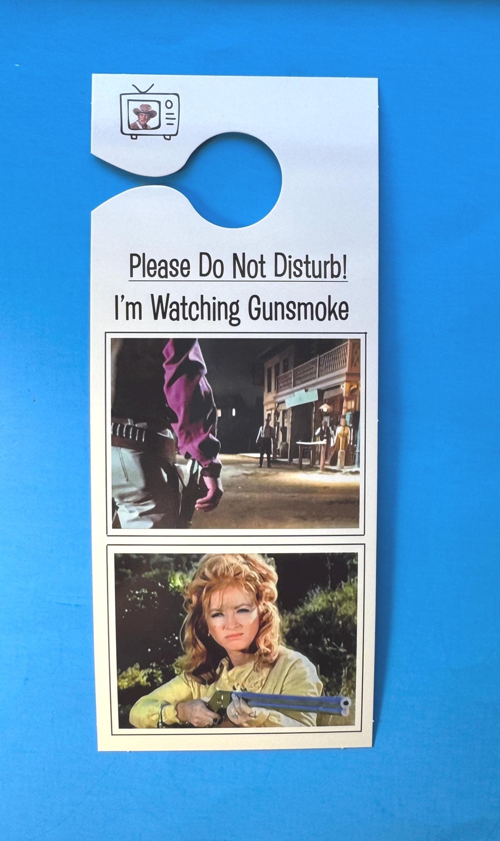 Gunsmoke TV Show 'Do Not Disturb' Doorknob Hanger, Miss Kitty, Festus, Gunsmoke Cast, Gunsmoke Fan Gift - image 3