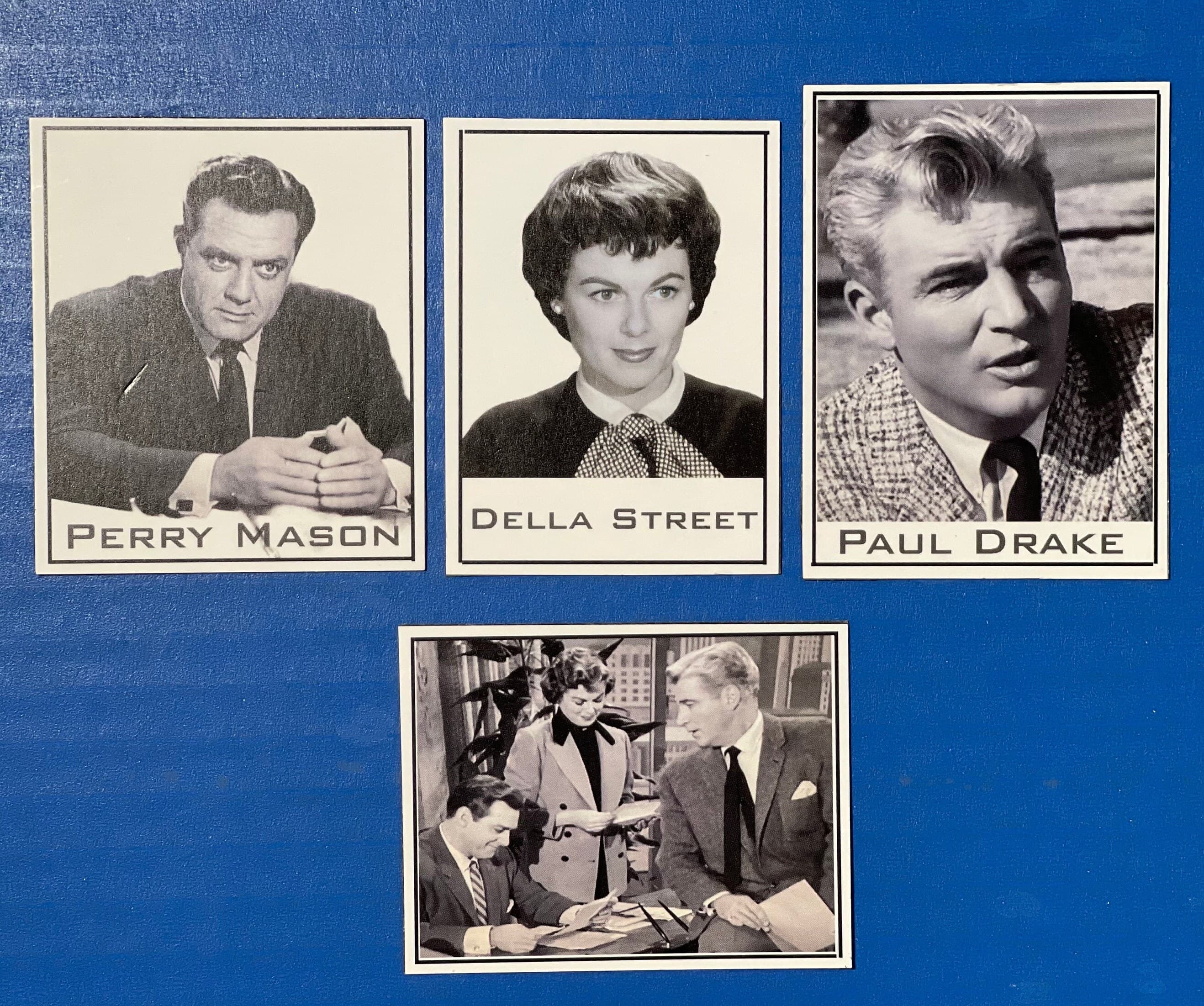 Perry Mason Magnets, Classic TV Show Cast, Set of 4, Paul Drake, Della Street, Perry Mason Fan Gift
