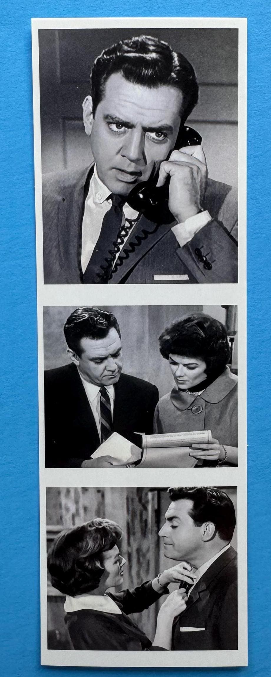Perry Mason Bookmark: Raymond Burr & Barbara Hale, Perry and Della, TV Couples, Perry Mason fan Gift - image 3