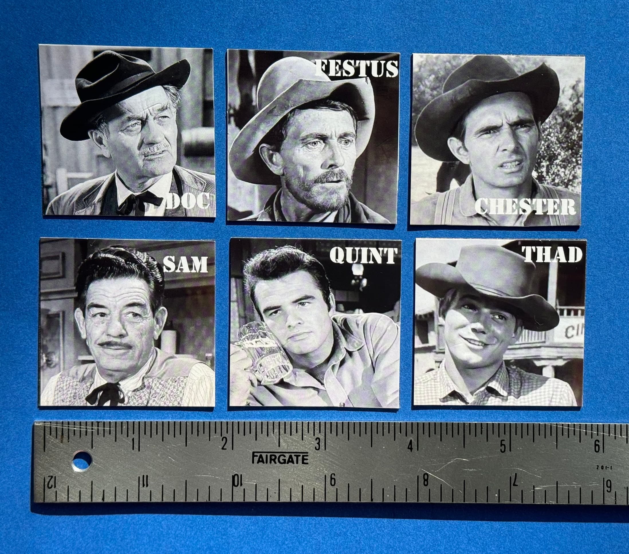 Gunsmoke Cast Magnet Set, Festus, Doc, Chester,  TV Westerns, Gunsmoke Fan Gift,  Dodge City, - image 3