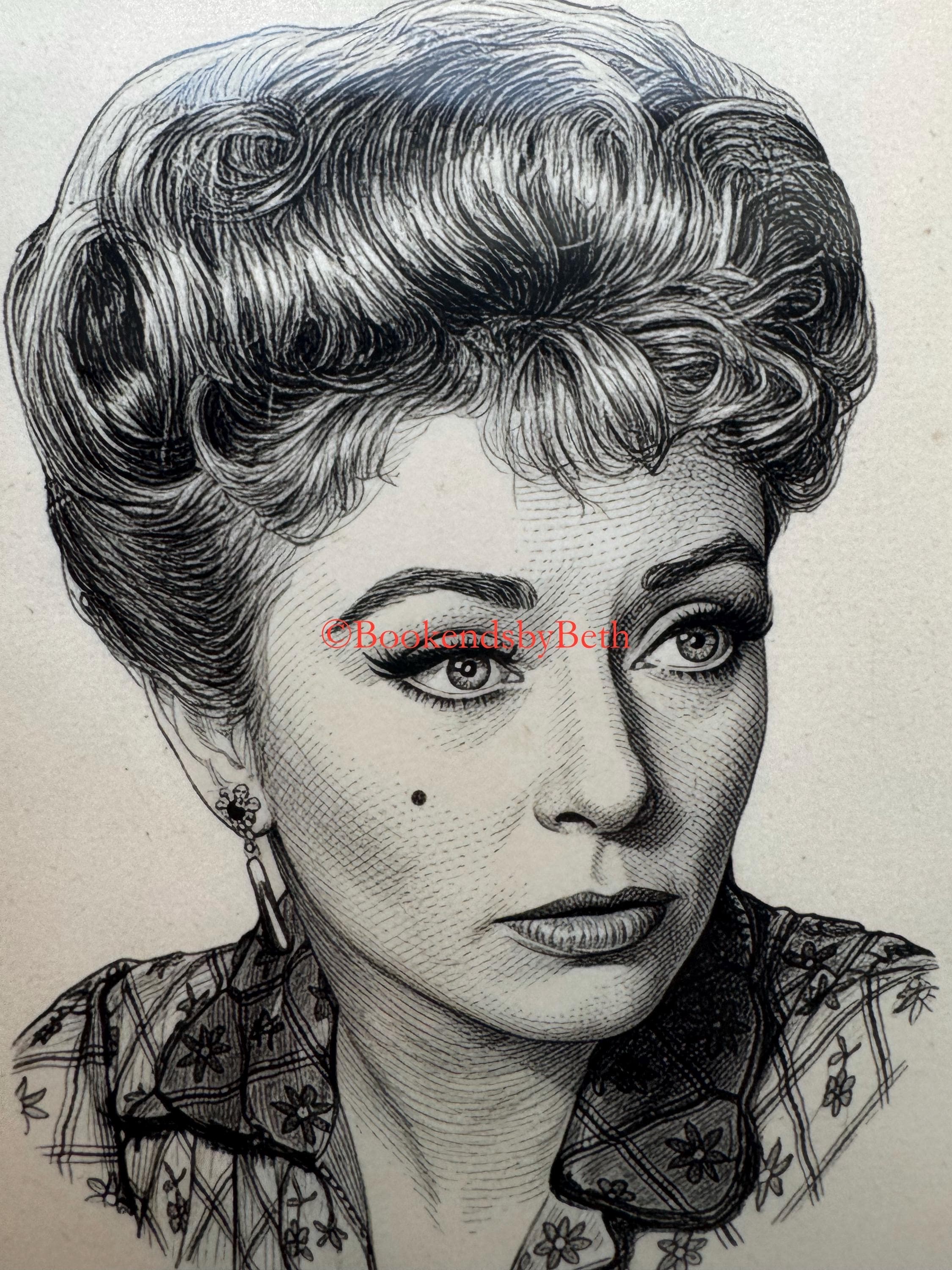 Gunsmoke Art Print, Amanda Blake Portrait 8.5x11, Miss Kitty, Classic TV Western, Kitty Russell - image 3