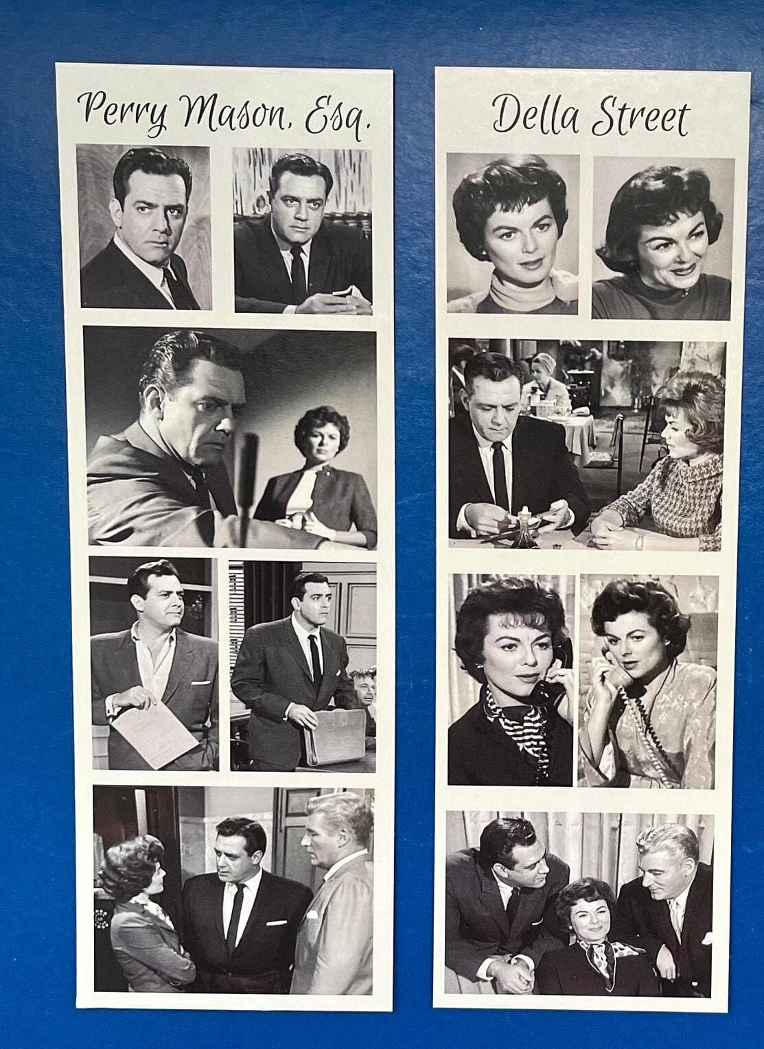 Perry Mason 2 Bookmark Set, Raymond Burr, Barbara Hale, Perry Mason, Della Street, Perry Mason Fan Gift