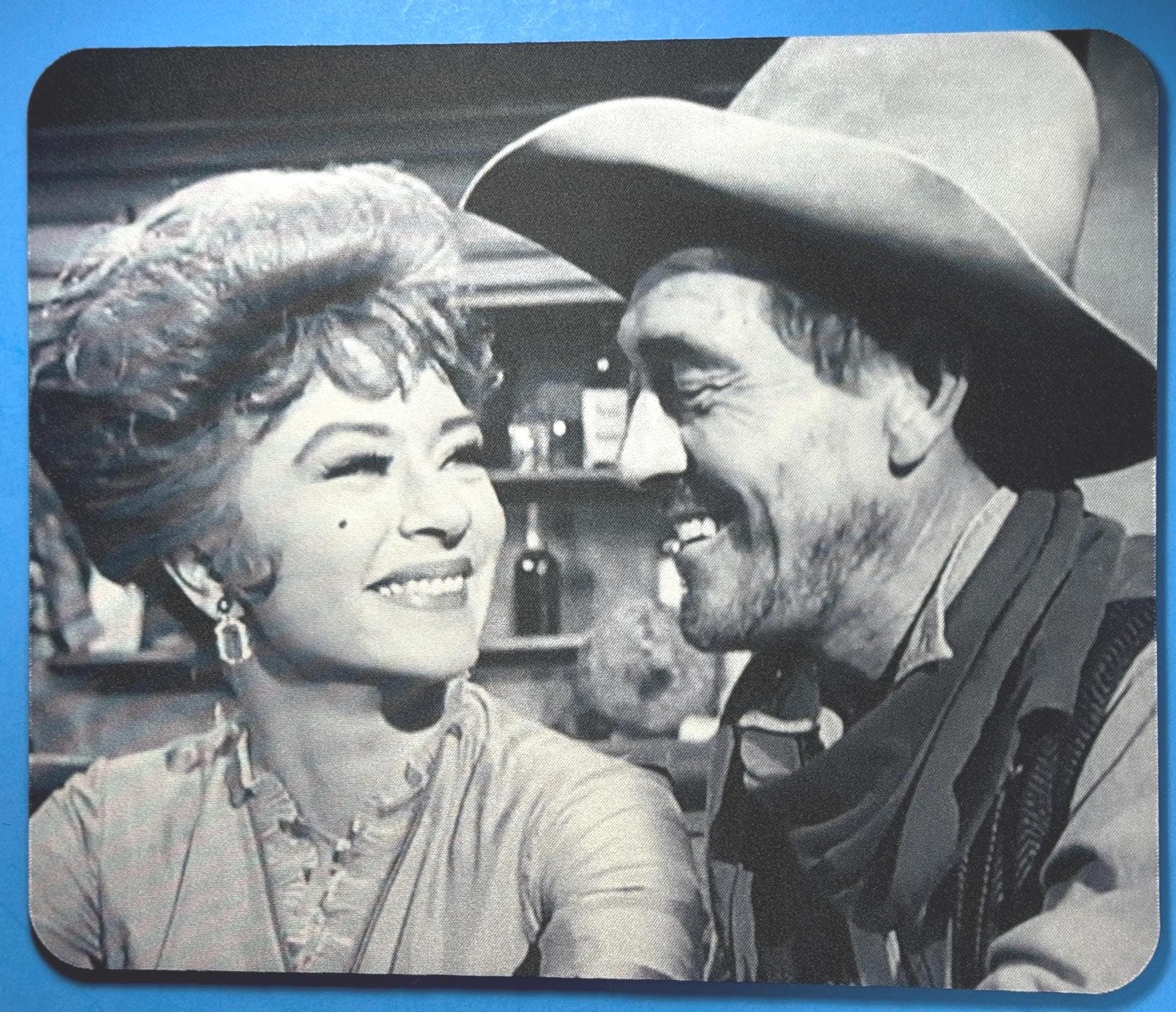Gunsmoke Mousepad, Kitty Russell, Festus Haggen, Amanda Blake, Gunsmoke Fan Gift