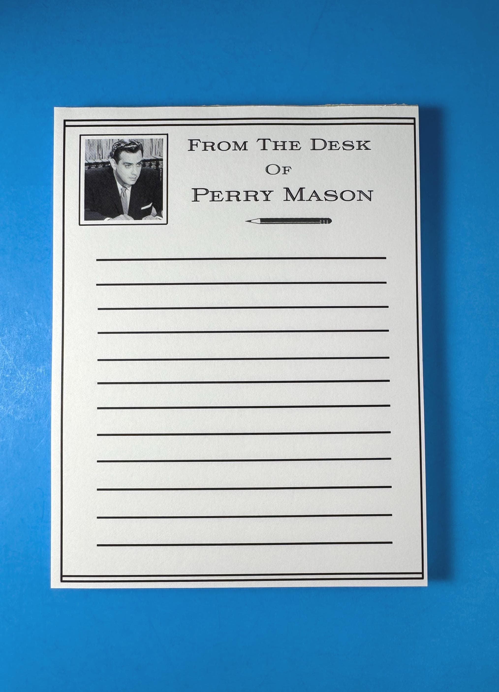 Perry Mason Notepad and Magnet Set, Classic TV Notepad, Perry Mason Fan Gift, Raymond Burr,