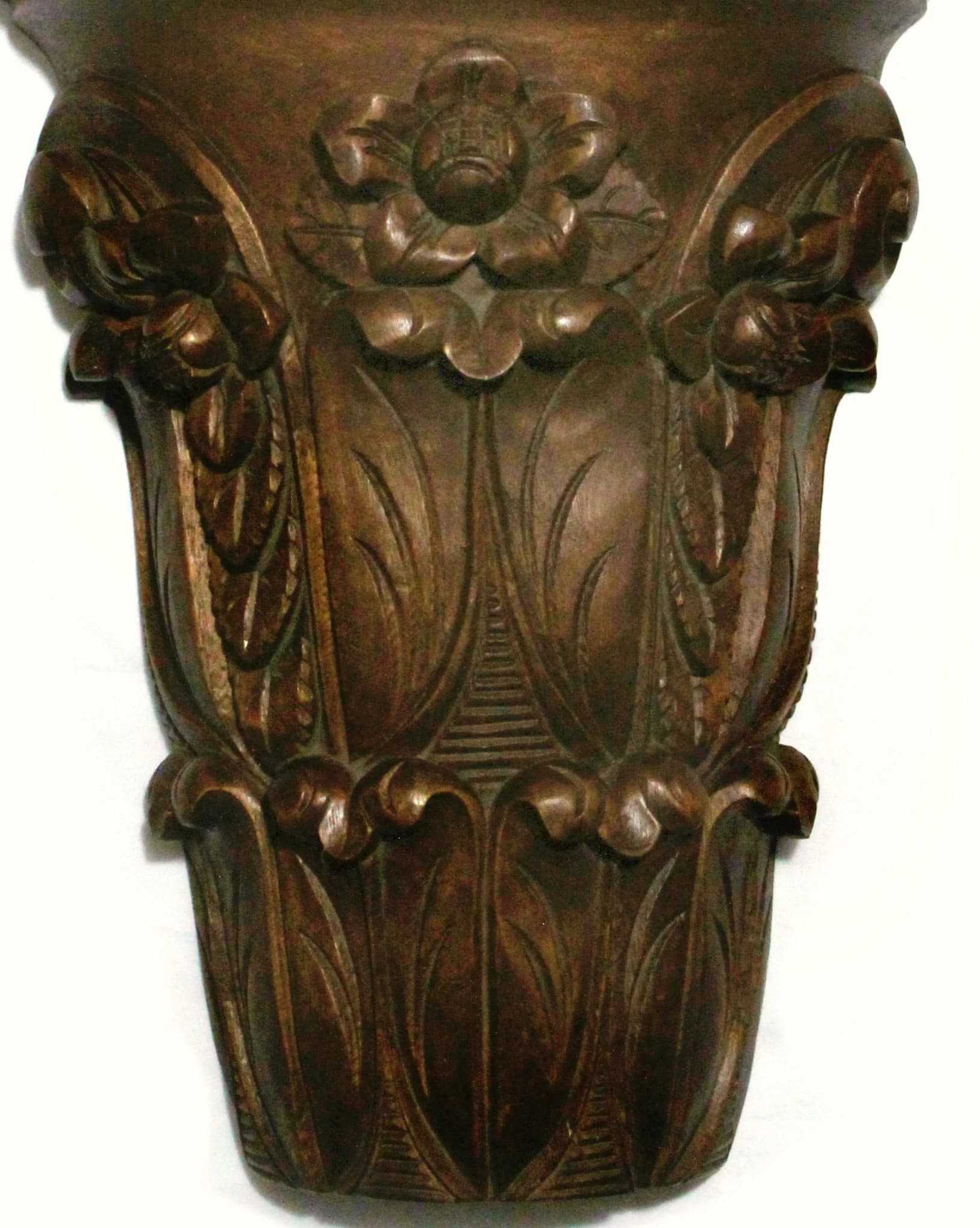 Vintage Black Forest Style Wood Wall Bracket Hand Carved Decorative Arts - image 3