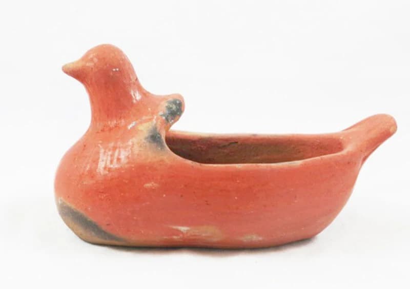Native American Pottery Navajo Traditional Native American Animal Effigy Pottery Red Clay Duck Effigy Bowl Pot Pueblo Pottery