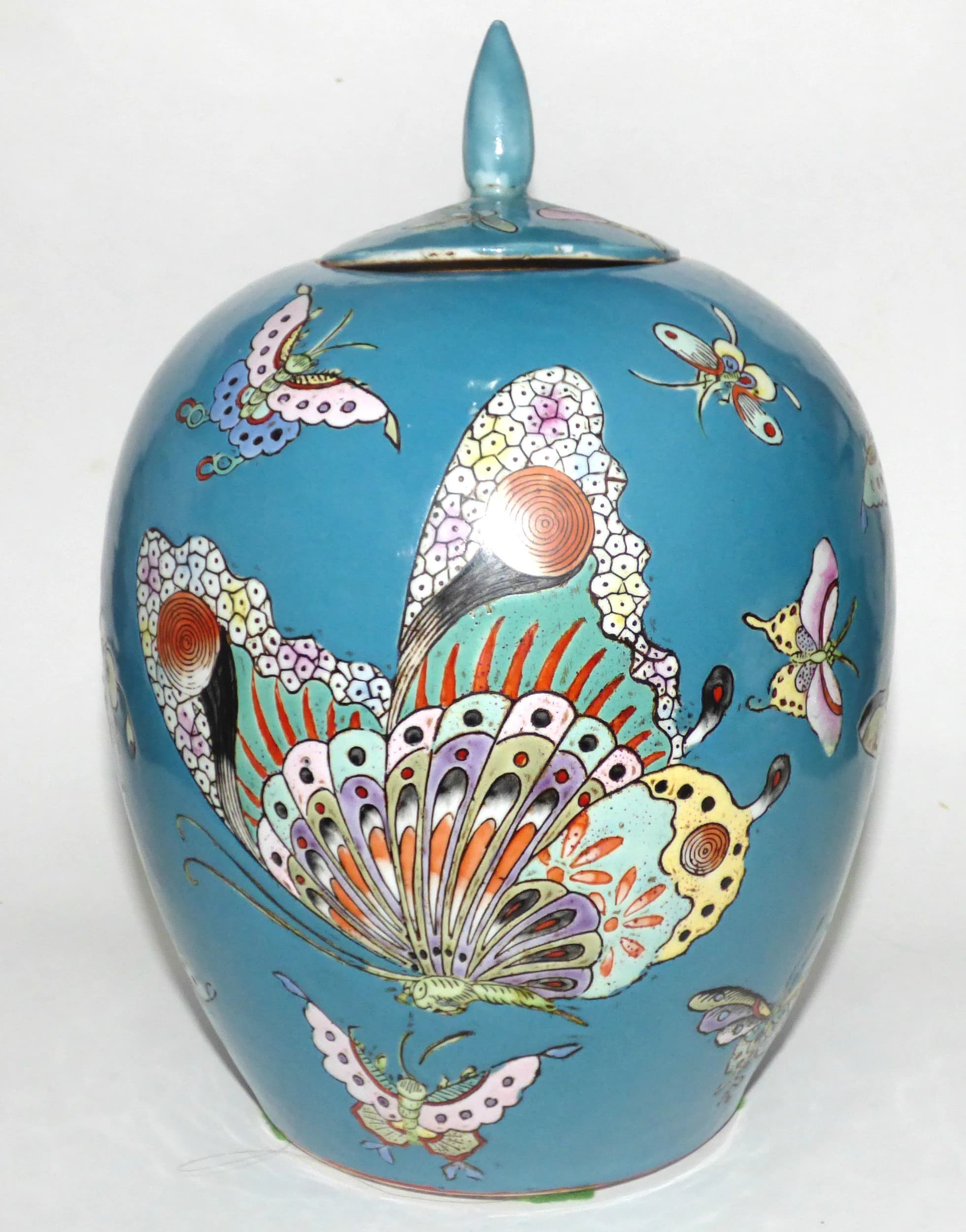 Chinese  Porcelain Jar  Butterflies  10'' Height - image 4